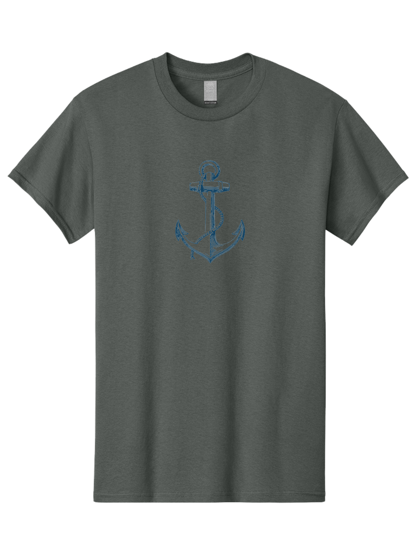 Anchor Men'S Graphic Tee, 100% Cotton, Comfortable Casual Summer Wear, Machine Washable, Anchor Symbol, Nautical Theme, Rope Wrapped, Vintage Illustration, Maritime Emblem, Naval Anchor, Ocean Icon, Naval Symbol Aae102 5