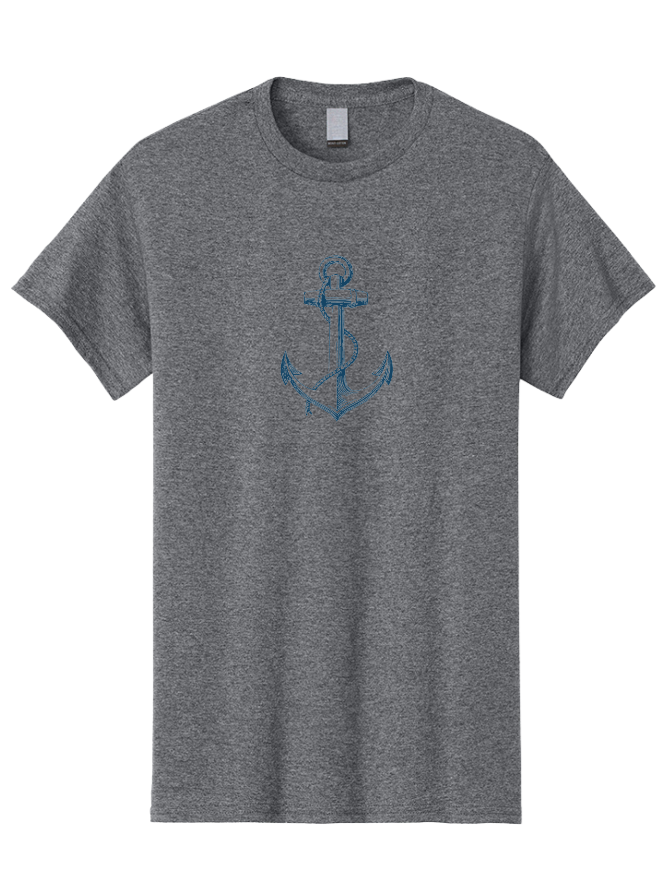 Anchor Men'S Graphic Tee, 100% Cotton, Comfortable Casual Summer Wear, Machine Washable, Anchor Symbol, Nautical Theme, Rope Wrapped, Vintage Illustration, Maritime Emblem, Naval Anchor, Ocean Icon, Naval Symbol Aae102 17