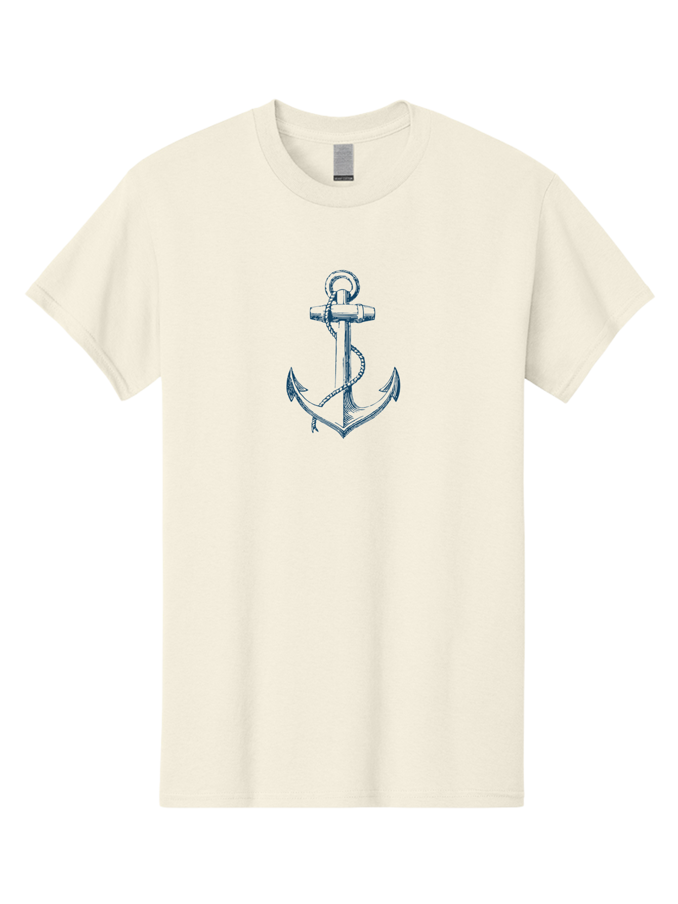 Anchor Men'S Graphic Tee, 100% Cotton, Comfortable Casual Summer Wear, Machine Washable, Anchor Symbol, Nautical Theme, Rope Wrapped, Vintage Illustration, Maritime Emblem, Naval Anchor, Ocean Icon, Naval Symbol Aae102 1