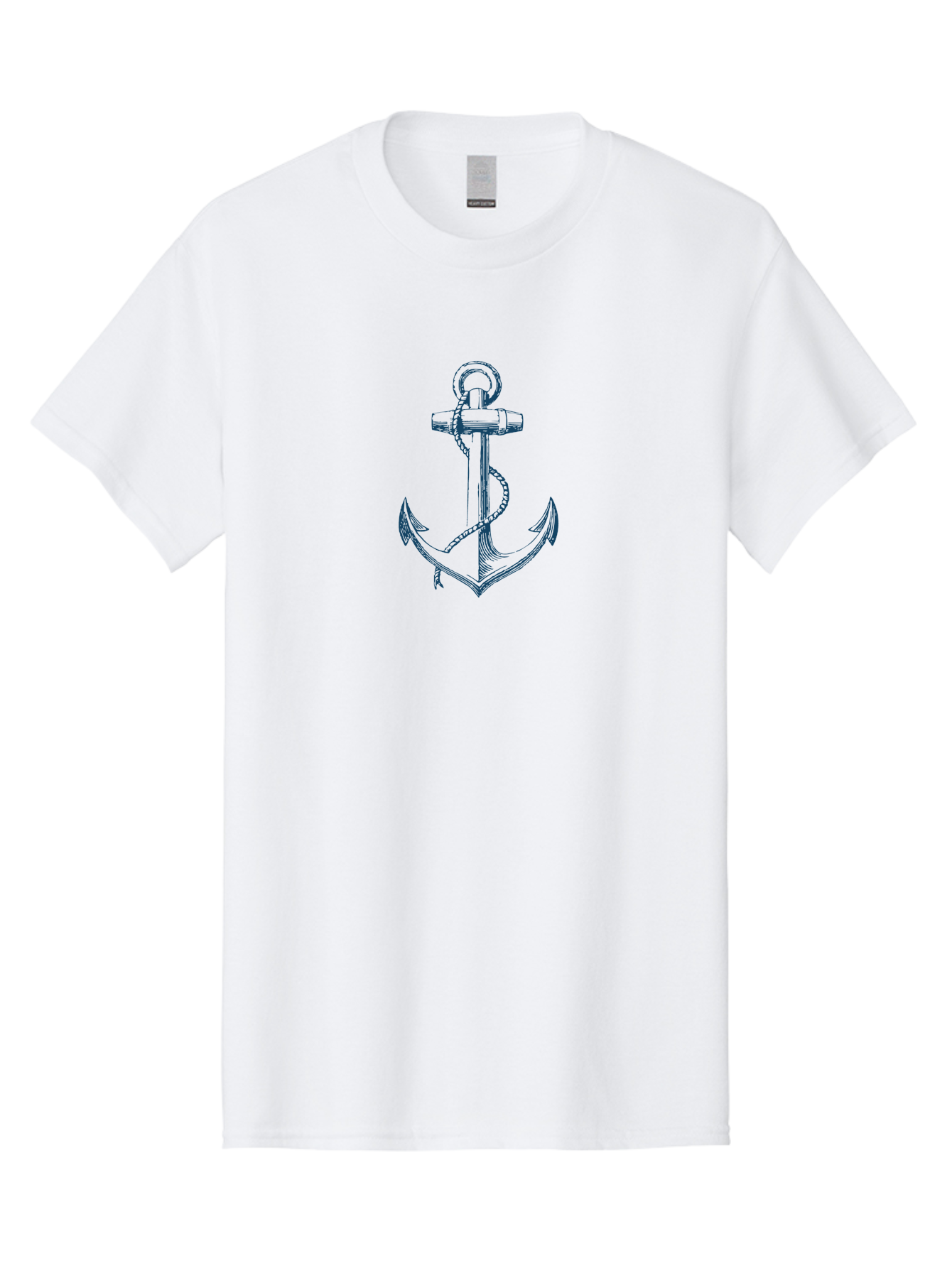 Anchor Men'S Graphic Tee, 100% Cotton, Comfortable Casual Summer Wear, Machine Washable, Anchor Symbol, Nautical Theme, Rope Wrapped, Vintage Illustration, Maritime Emblem, Naval Anchor, Ocean Icon, Naval Symbol Aae102 27