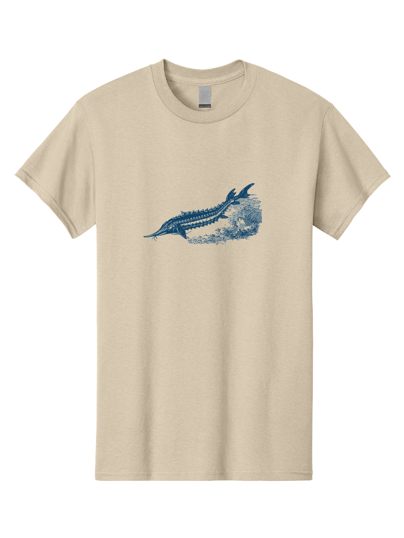 Ancient River Fish 2 Men'S Graphic Tee, 100% Cotton, Comfortable Casual Summer Wear, Machine Washable, Sawshark, Marine Life, Ocean Creature, Underwater World, Fish Illustration, Aquatic Animal, Shark Species, Detailed Artwork, Aae104 3