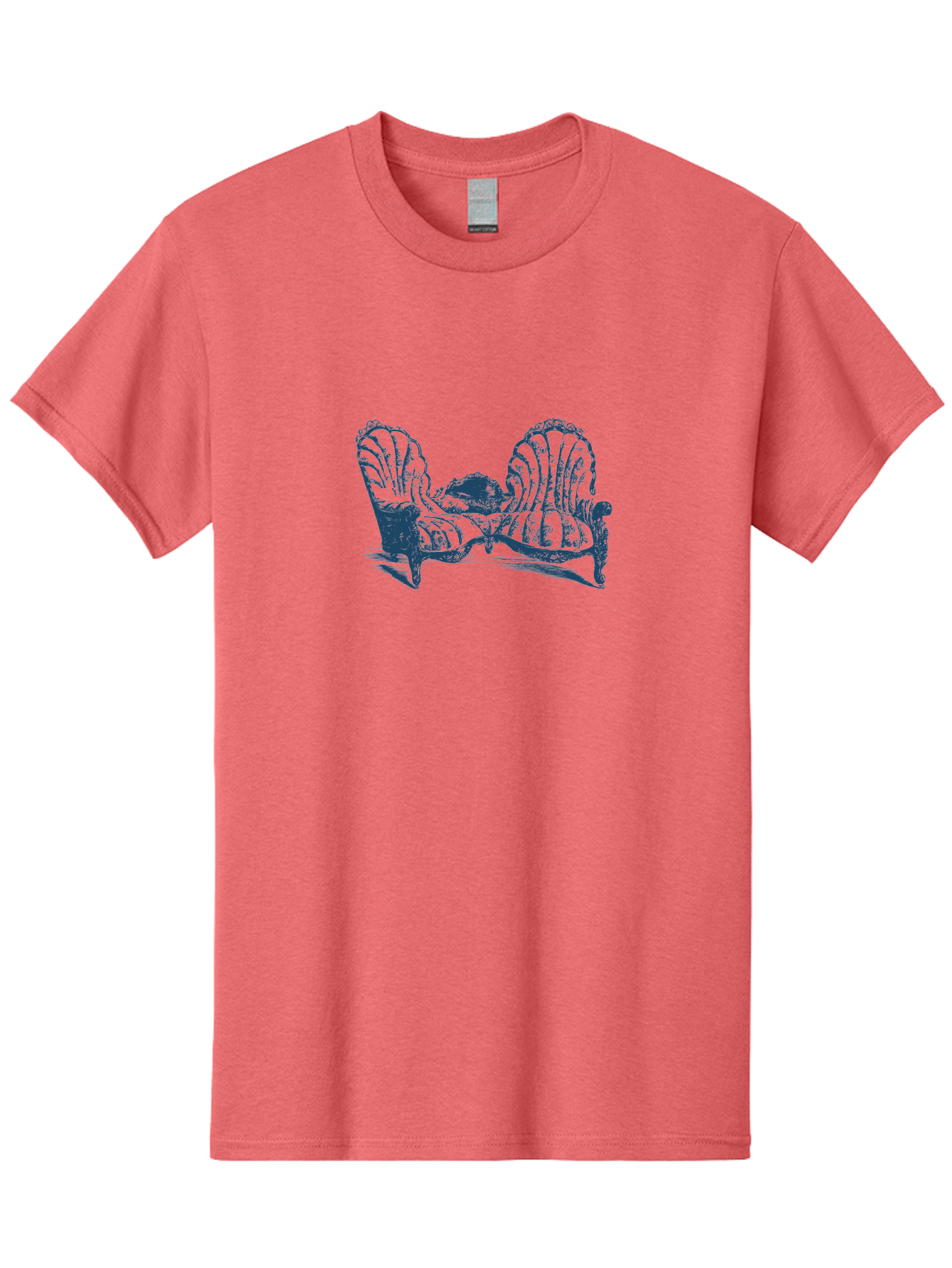 Antique Bloom Sofa Men'S Graphic Tee, 100% Cotton, Comfortable Casual Summer Wear, Machine Washable, Vintage Couch, Ornate Furniture, Reclining Woman, Luxurious Decor, Antique Style, Elegant Atmosphere, Relaxation, Classic Design Aae106 3