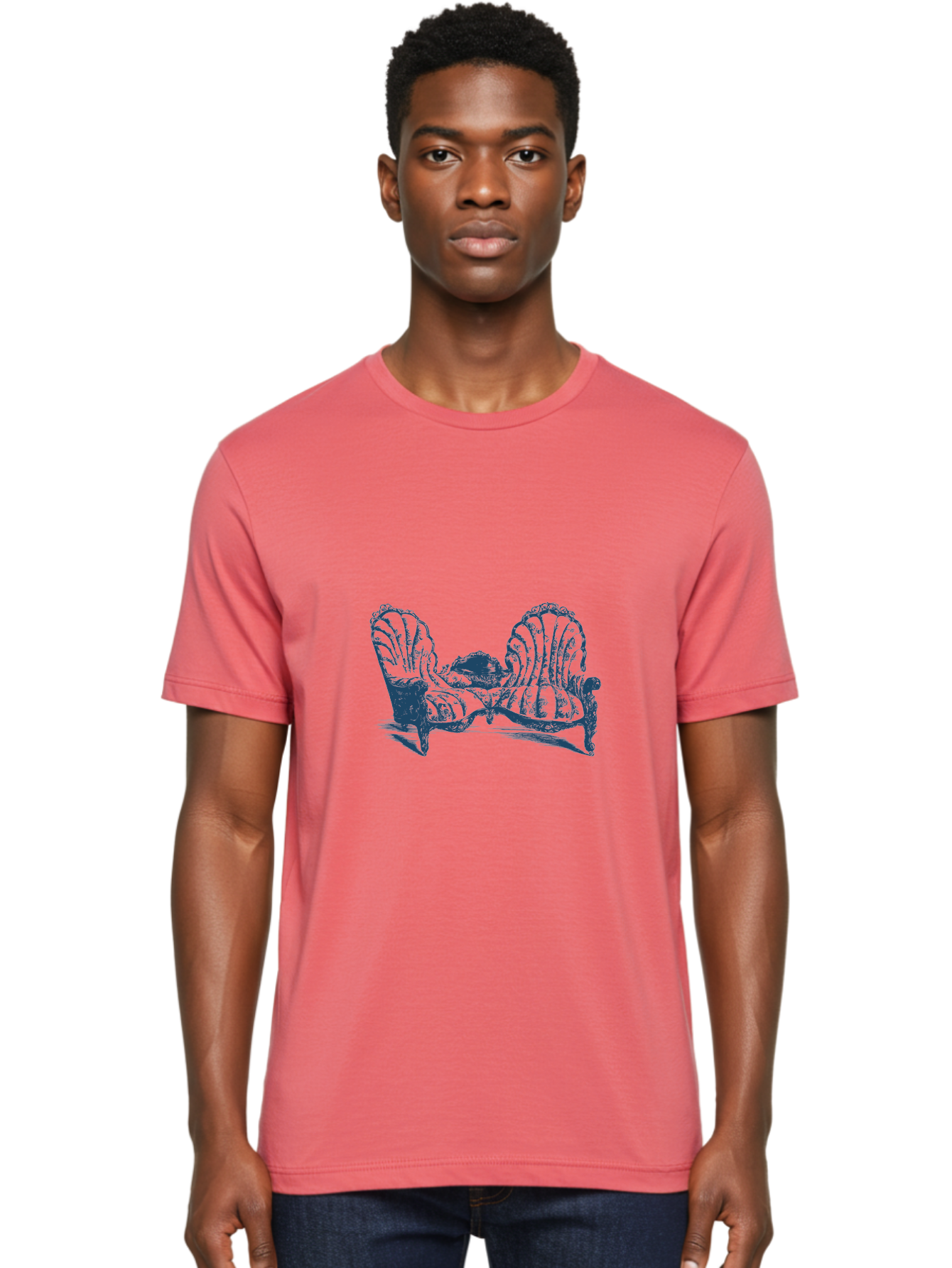 Antique Bloom Sofa Men'S Graphic Tee, 100% Cotton, Comfortable Casual Summer Wear, Machine Washable, Vintage Couch, Ornate Furniture, Reclining Woman, Luxurious Decor, Antique Style, Elegant Atmosphere, Relaxation, Classic Design Aae106 4