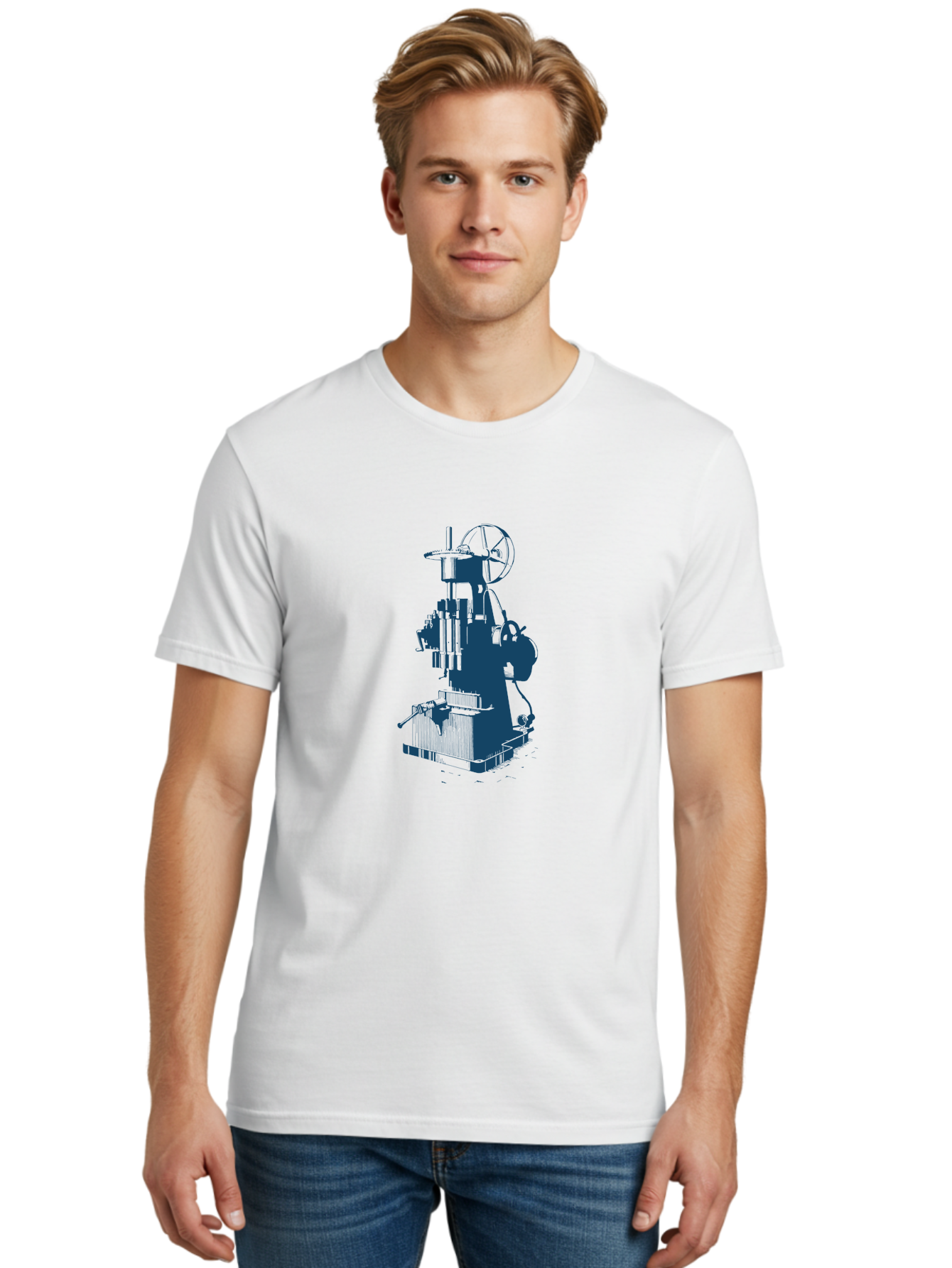 Antique Machine Art Men'S Graphic Tee, 100% Cotton, Comfortable Casual Summer Wear, Machine Washable, Industrial Machinery, Mechanical Equipment, Factory Machine, Manufacturing Technology, Industrial Production, Mechanical Parts, Aae109 24