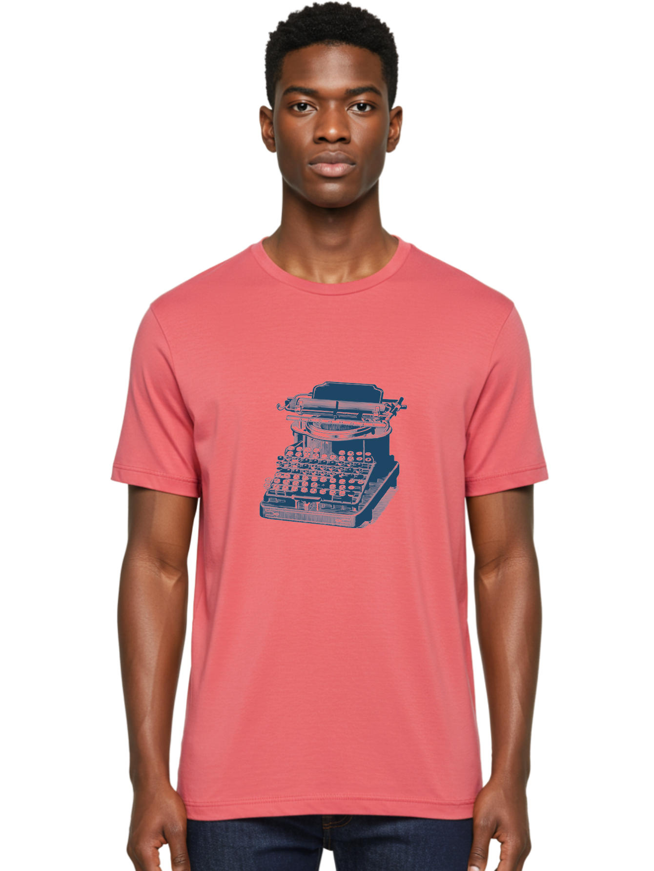 Antique Typewriter Vibes Men'S Graphic Tee, 100% Cotton, Comfortable Casual Summer Wear, Machine Washable, Vintage Typewriter, Retro Office Equipment, Classic Writing Machine, Antique Technology, Old-Fashioned Keyboard, Nostalgia, Aae116 20