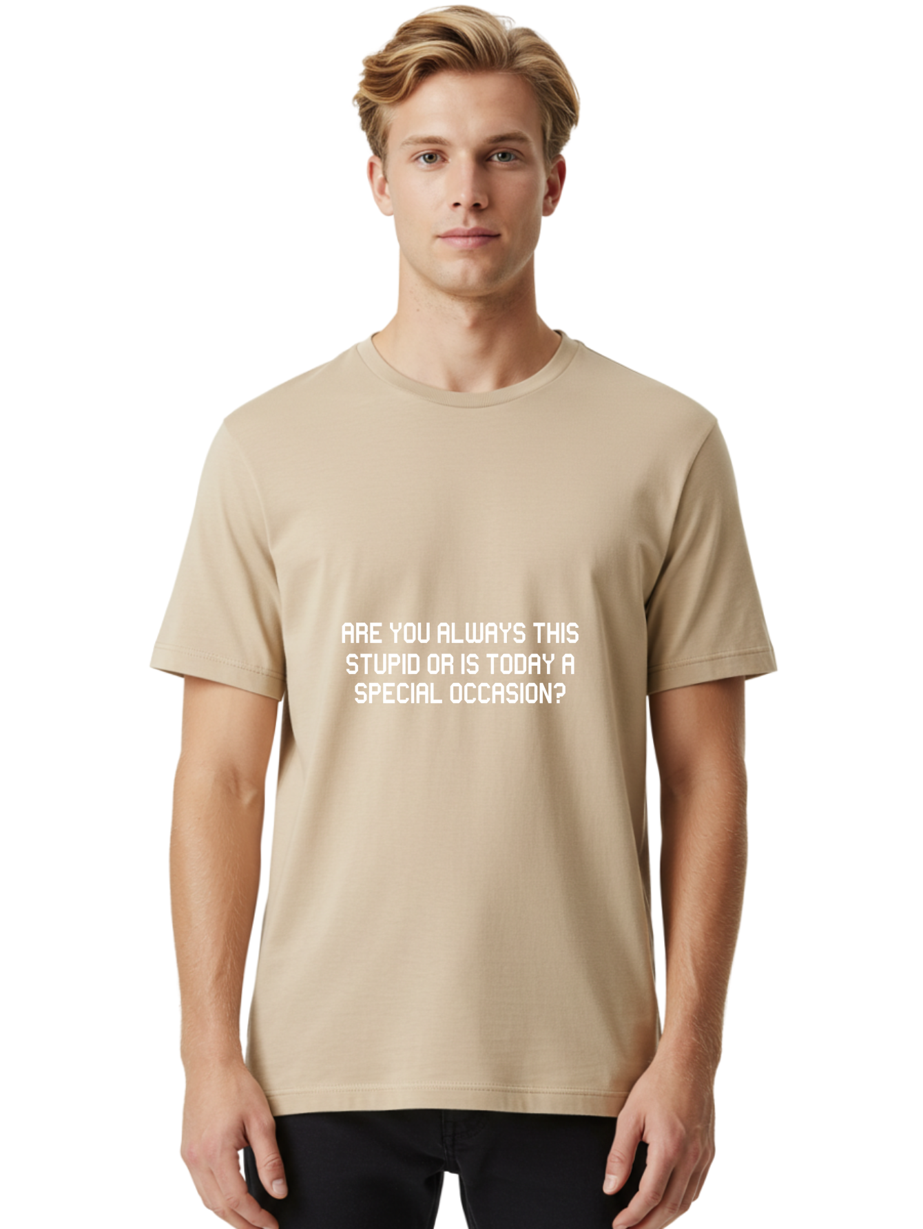 Are You Always This Stupid Men'S Graphic Tee, 100% Cotton, Comfortable Casual Summer Wear, Machine Washable, Sarcastic Quote, Funny Saying, Humorous Phrase, Witty Remark, Clever Insult, Aae117 24