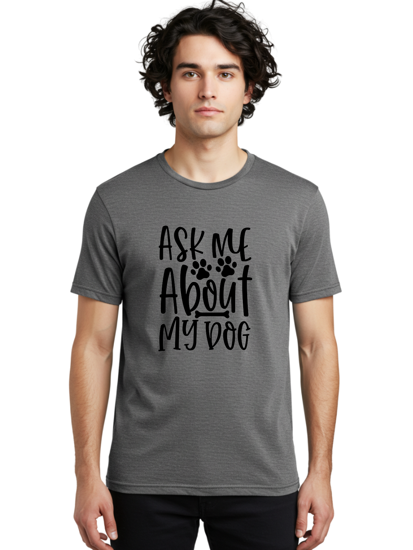 Ask Me About My Dog Men'S Graphic Tee, 100% Cotton, Comfortable Casual Summer Wear, Machine Washable, Dog Lover, Dog Owner, Pet Parent, Dog Enthusiast, Animal Love, Dog Quotes, Dog Sayings, Paw Print, Dog Bone Aae120 4