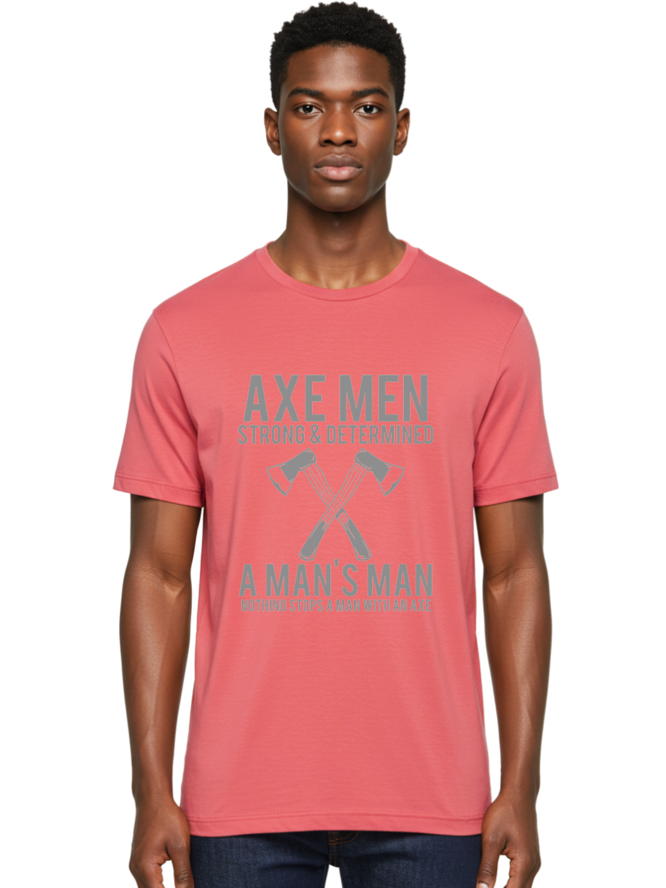 Axe Man Men'S Graphic Tee, 100% Cotton, Comfortable Casual Summer Wear, Machine Washable, Axe Men, Strong And Determined, Crossed Axes, Man'S Man, Nothing Stops A Man With An Axe, Lumberjack Culture, Woodsman Pride Aae121 14