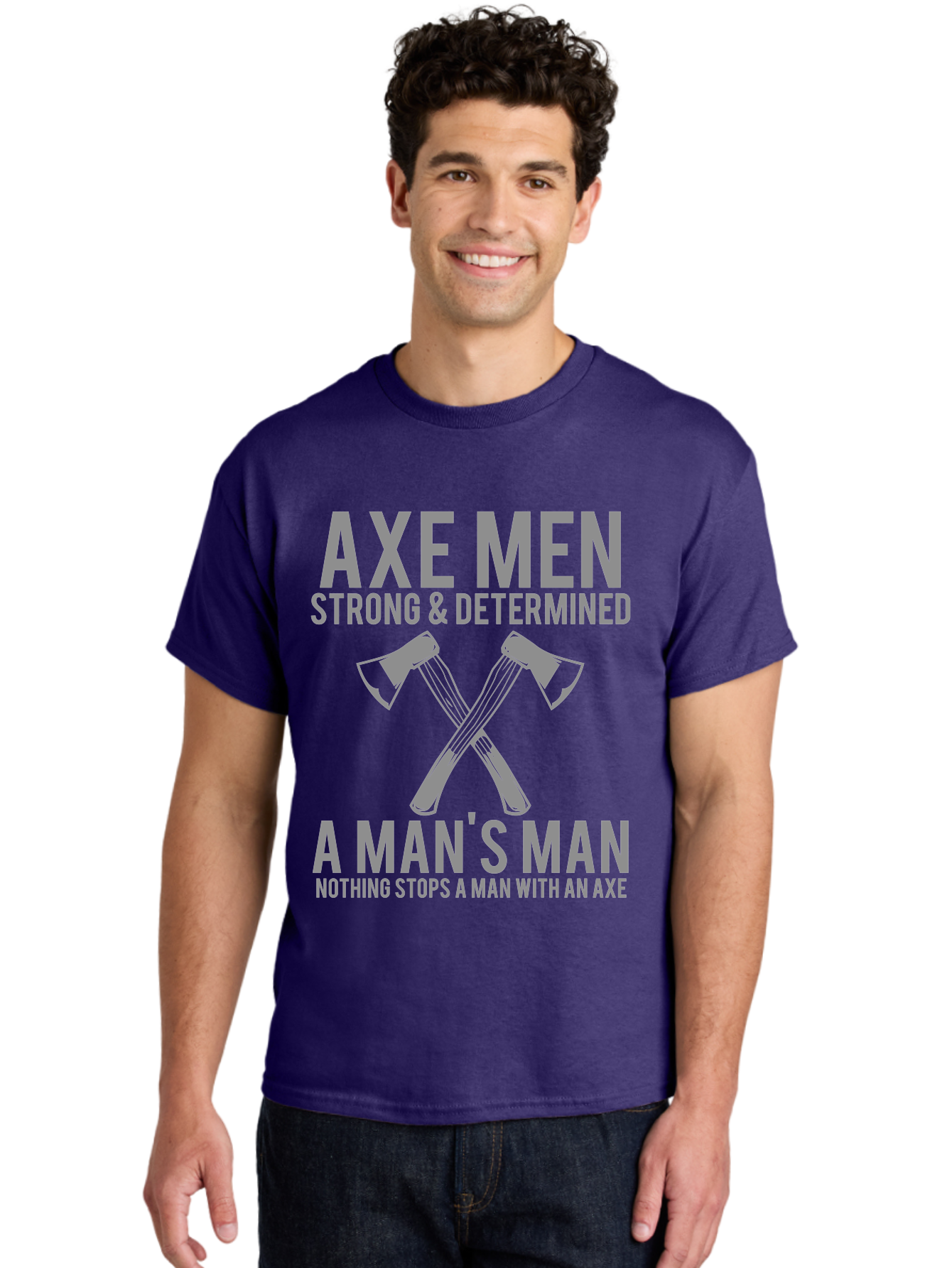 Axe Man Men'S Graphic Tee, 100% Cotton, Comfortable Casual Summer Wear, Machine Washable, Axe Men, Strong And Determined, Crossed Axes, Man'S Man, Nothing Stops A Man With An Axe, Lumberjack Culture, Woodsman Pride Aae121 4