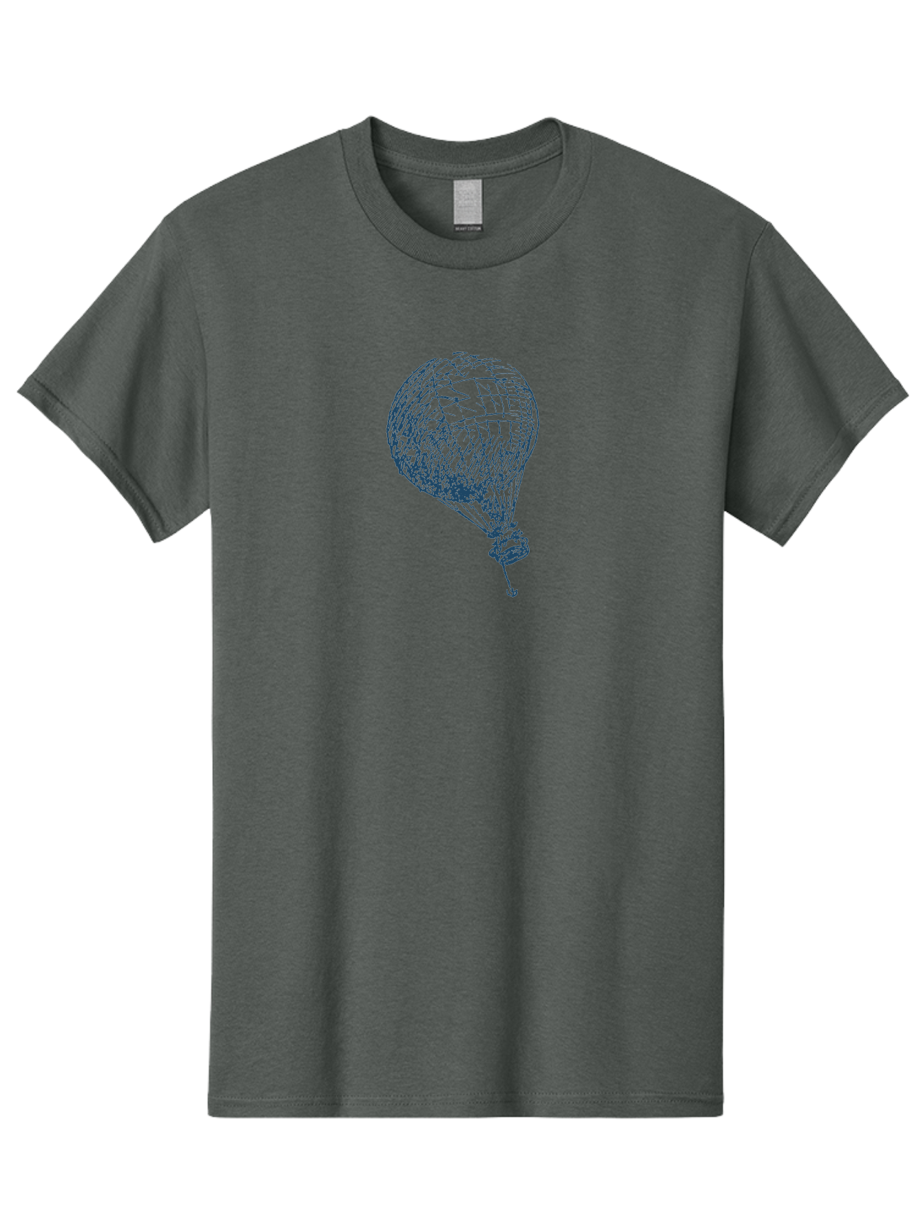 Balloon-Flying Men'S Graphic Tee, 100% Cotton, Comfortable Casual Summer Wear, Machine Washable, Hot Air Balloon, Wireframe Art, Futuristic Design, Blue Neon Lines, 3D Visualization, Abstract Art, Balloon Illustration Aae122 19