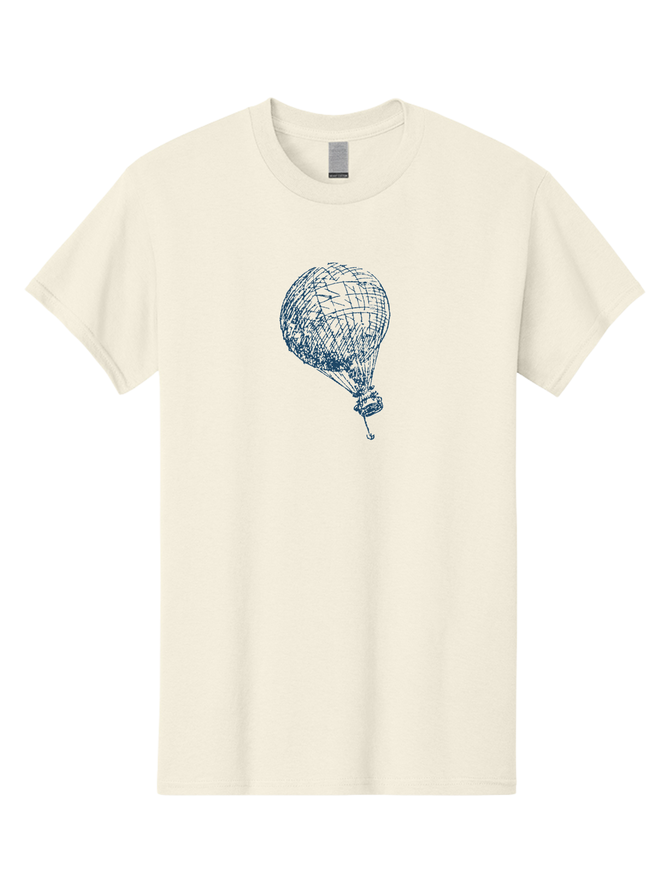 Balloon-Flying Men'S Graphic Tee, 100% Cotton, Comfortable Casual Summer Wear, Machine Washable, Hot Air Balloon, Wireframe Art, Futuristic Design, Blue Neon Lines, 3D Visualization, Abstract Art, Balloon Illustration Aae122 15