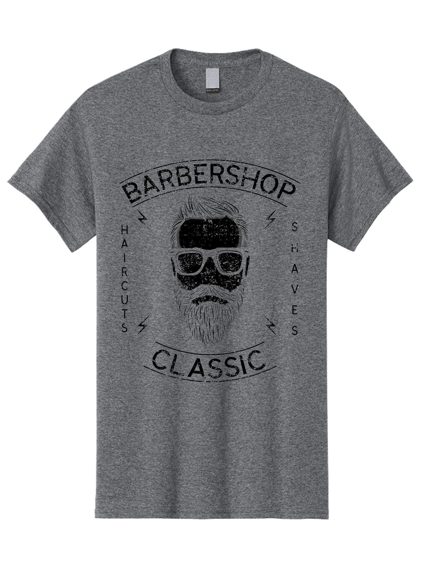 Barber Shop Classic Men'S Graphic Tee, 100% Cotton, Comfortable Casual Summer Wear, Machine Washable, Barber Shop, Classic Style, Men'S Grooming, Haircuts, Shaves, Beards, Sunglasses, Retro Aesthetic, Fashionable Hair, Stylish Beards Aae123 25