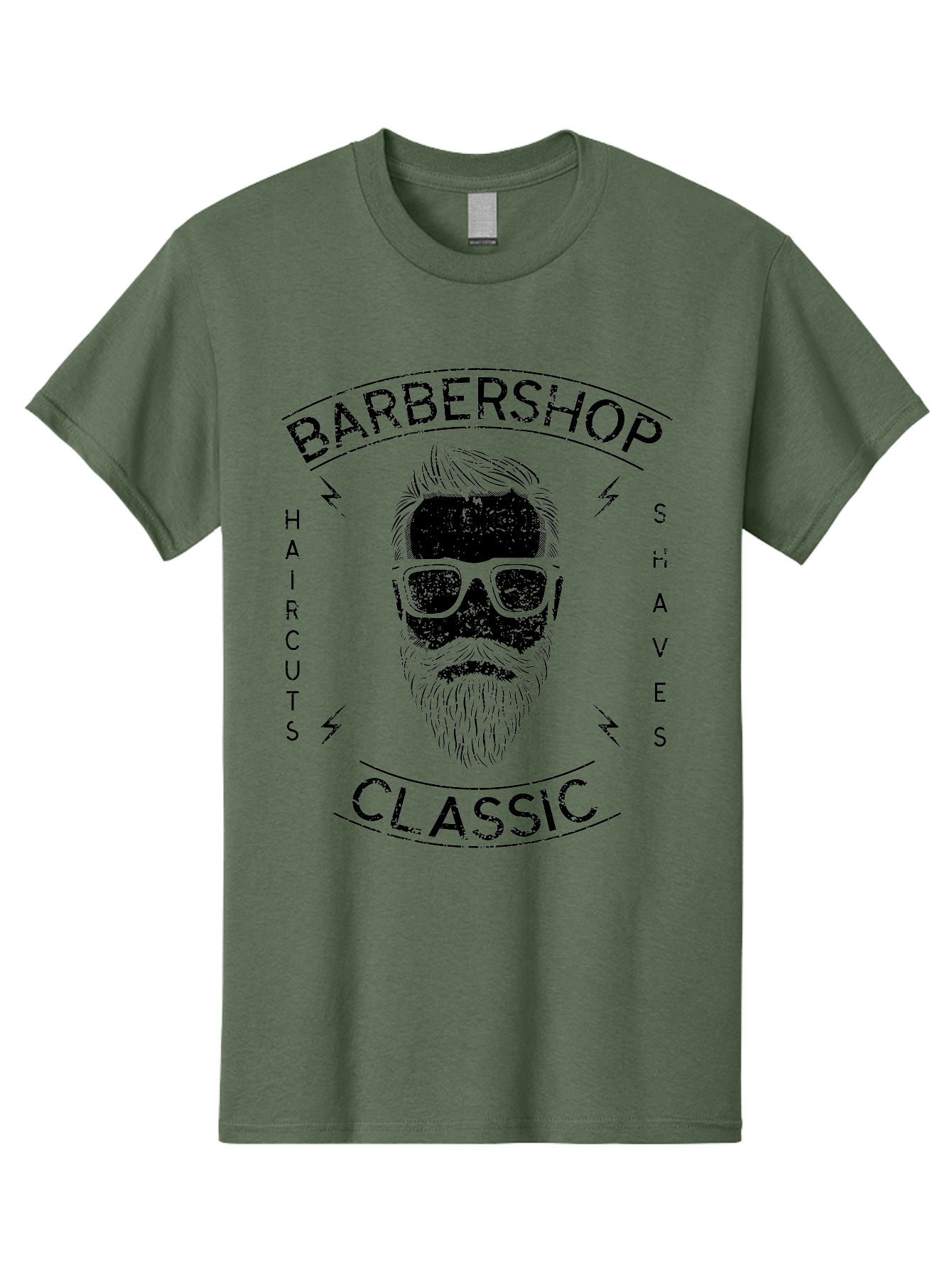 Barber Shop Classic Men'S Graphic Tee, 100% Cotton, Comfortable Casual Summer Wear, Machine Washable, Barber Shop, Classic Style, Men'S Grooming, Haircuts, Shaves, Beards, Sunglasses, Retro Aesthetic, Fashionable Hair, Stylish Beards Aae123 23