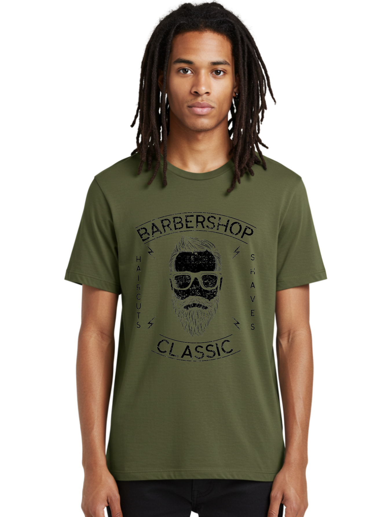 Barber Shop Classic Men'S Graphic Tee, 100% Cotton, Comfortable Casual Summer Wear, Machine Washable, Barber Shop, Classic Style, Men'S Grooming, Haircuts, Shaves, Beards, Sunglasses, Retro Aesthetic, Fashionable Hair, Stylish Beards Aae123 24