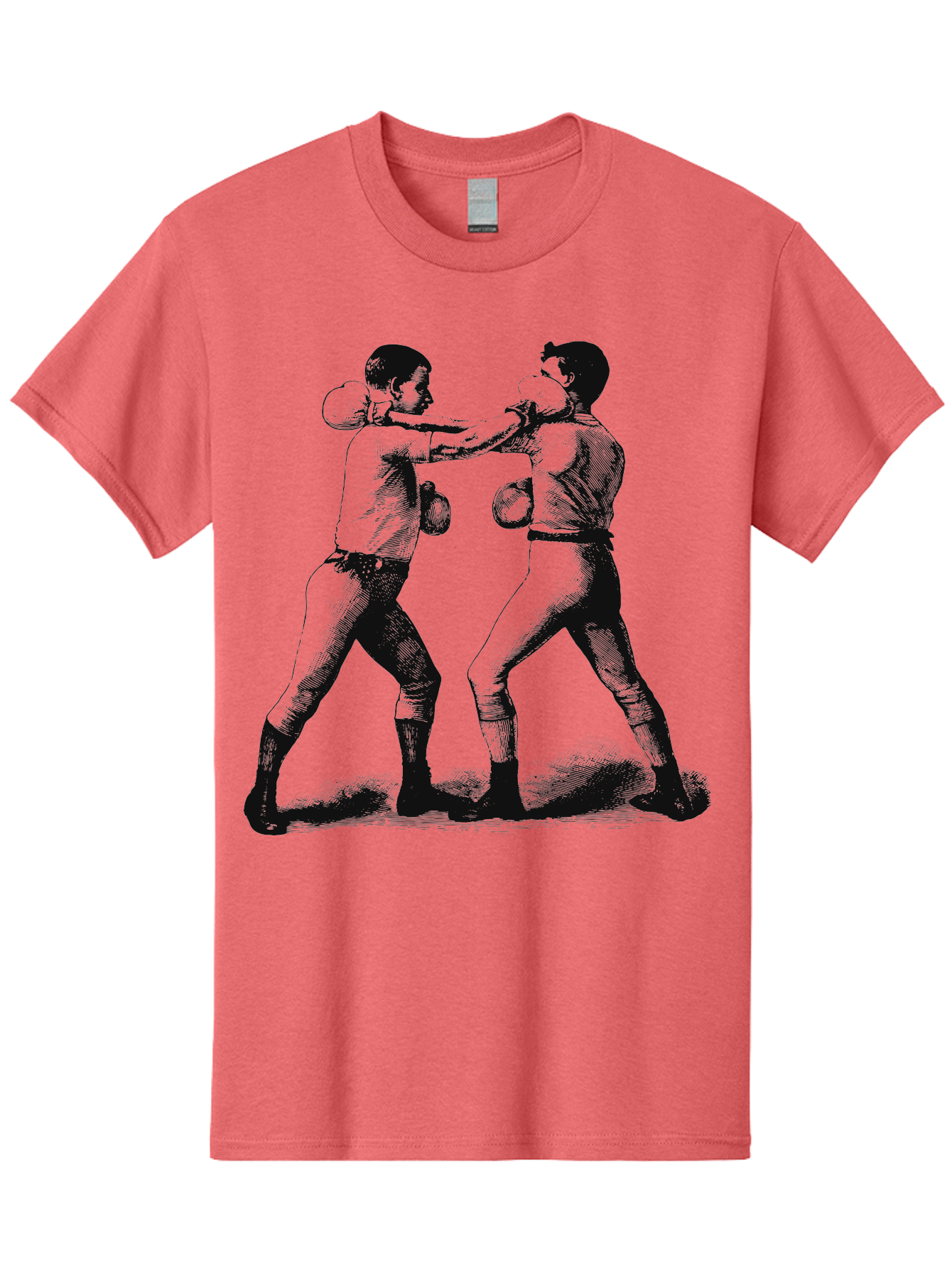 Bareknock Men'S Graphic Tee, 100% Cotton, Comfortable Casual Summer Wear, Machine Washable, Two Boxers Fighting, Boxing Gloves, Pugilistic Stance, Vintage Illustration, Boxing Techniques, Combat Sports, Martial Arts, Athletic Competition, Aae124 29