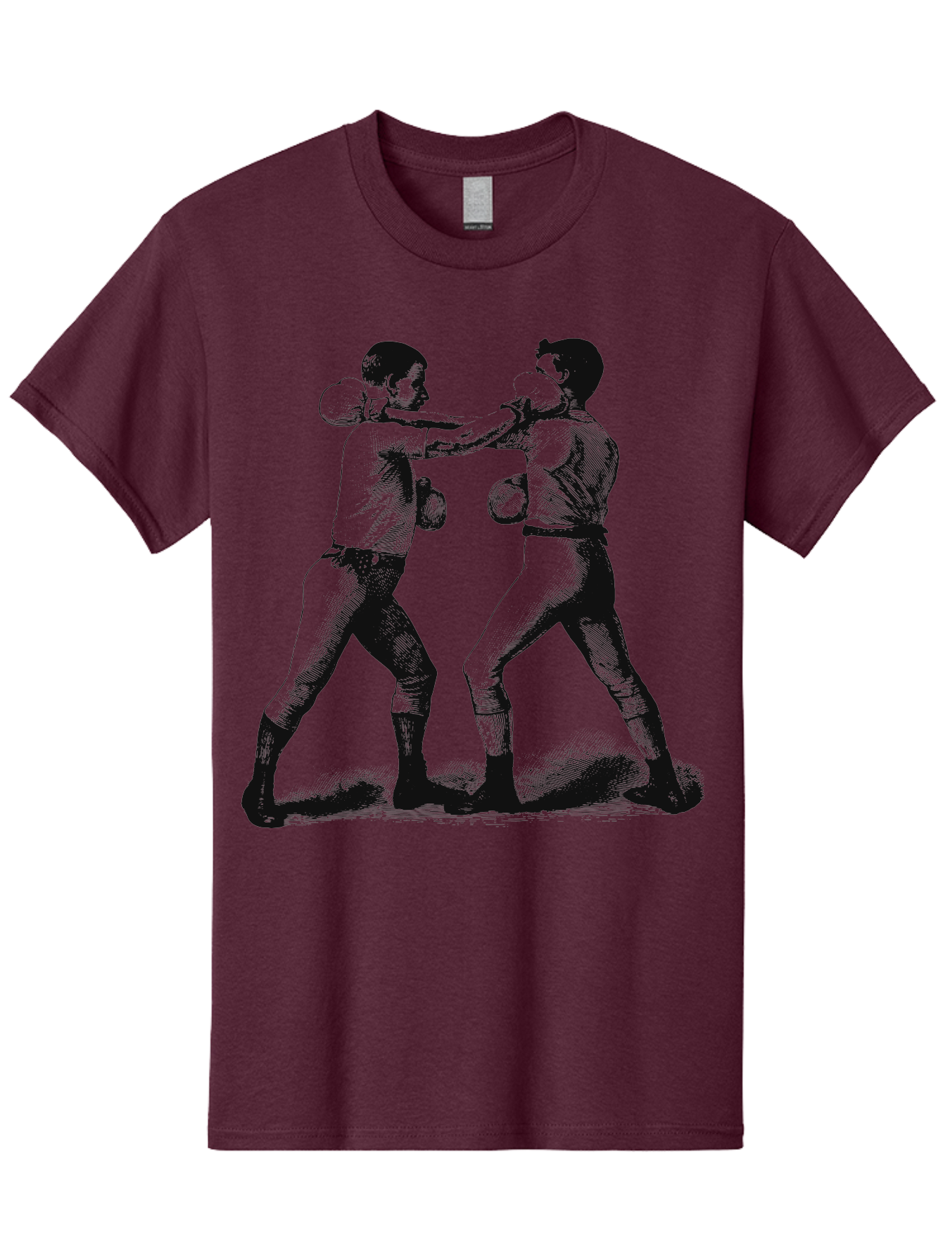 Bareknock Men'S Graphic Tee, 100% Cotton, Comfortable Casual Summer Wear, Machine Washable, Two Boxers Fighting, Boxing Gloves, Pugilistic Stance, Vintage Illustration, Boxing Techniques, Combat Sports, Martial Arts, Athletic Competition, Aae124 17