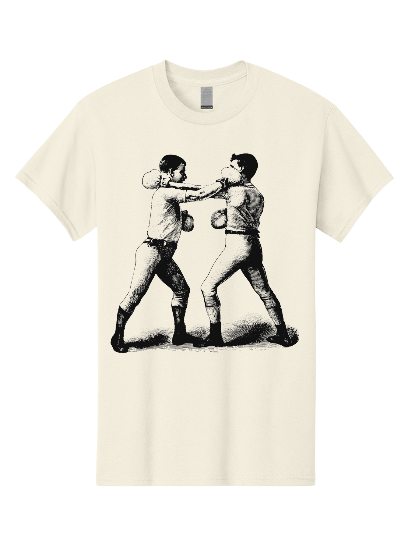 Bareknock Men'S Graphic Tee, 100% Cotton, Comfortable Casual Summer Wear, Machine Washable, Two Boxers Fighting, Boxing Gloves, Pugilistic Stance, Vintage Illustration, Boxing Techniques, Combat Sports, Martial Arts, Athletic Competition, Aae124 15