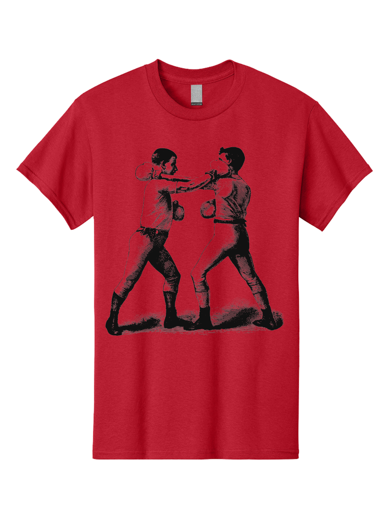 Bareknock Men'S Graphic Tee, 100% Cotton, Comfortable Casual Summer Wear, Machine Washable, Two Boxers Fighting, Boxing Gloves, Pugilistic Stance, Vintage Illustration, Boxing Techniques, Combat Sports, Martial Arts, Athletic Competition, Aae124 25