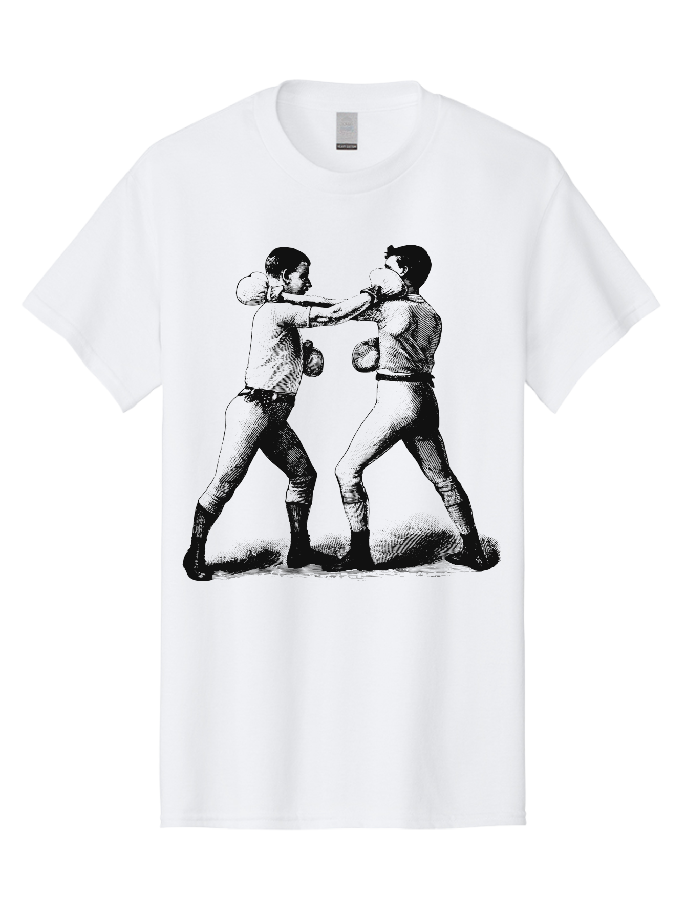 Bareknock Men'S Graphic Tee, 100% Cotton, Comfortable Casual Summer Wear, Machine Washable, Two Boxers Fighting, Boxing Gloves, Pugilistic Stance, Vintage Illustration, Boxing Techniques, Combat Sports, Martial Arts, Athletic Competition, Aae124 5