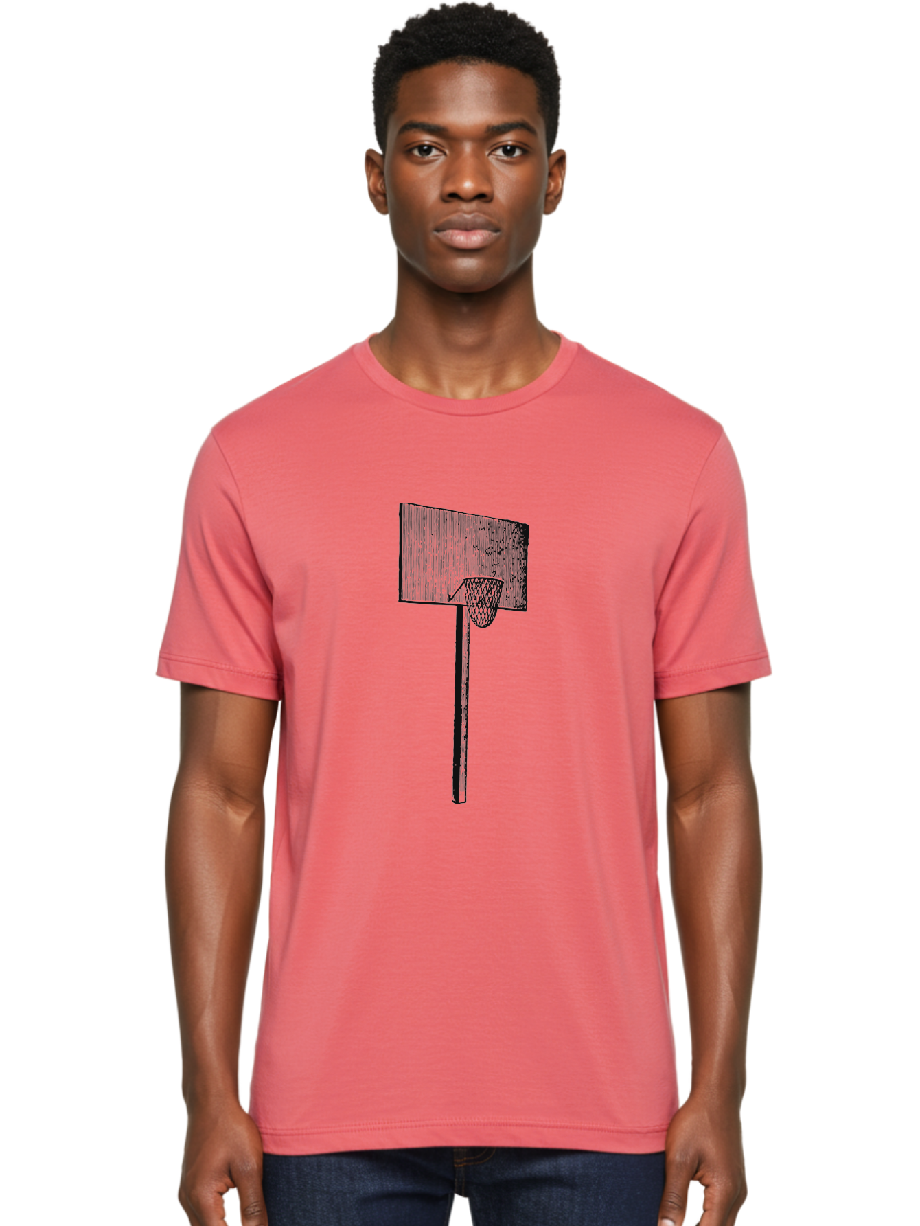 Basket Ball Roots Men'S Graphic Tee, 100% Cotton, Comfortable Casual Summer Wear, Machine Washable, Basketball Hoop, Worn Backboard, Netting, Outdoor Sports Equipment, Distressed Texture, Urban Recreation, Sports Facilities, Court Equipment, Aae127 6