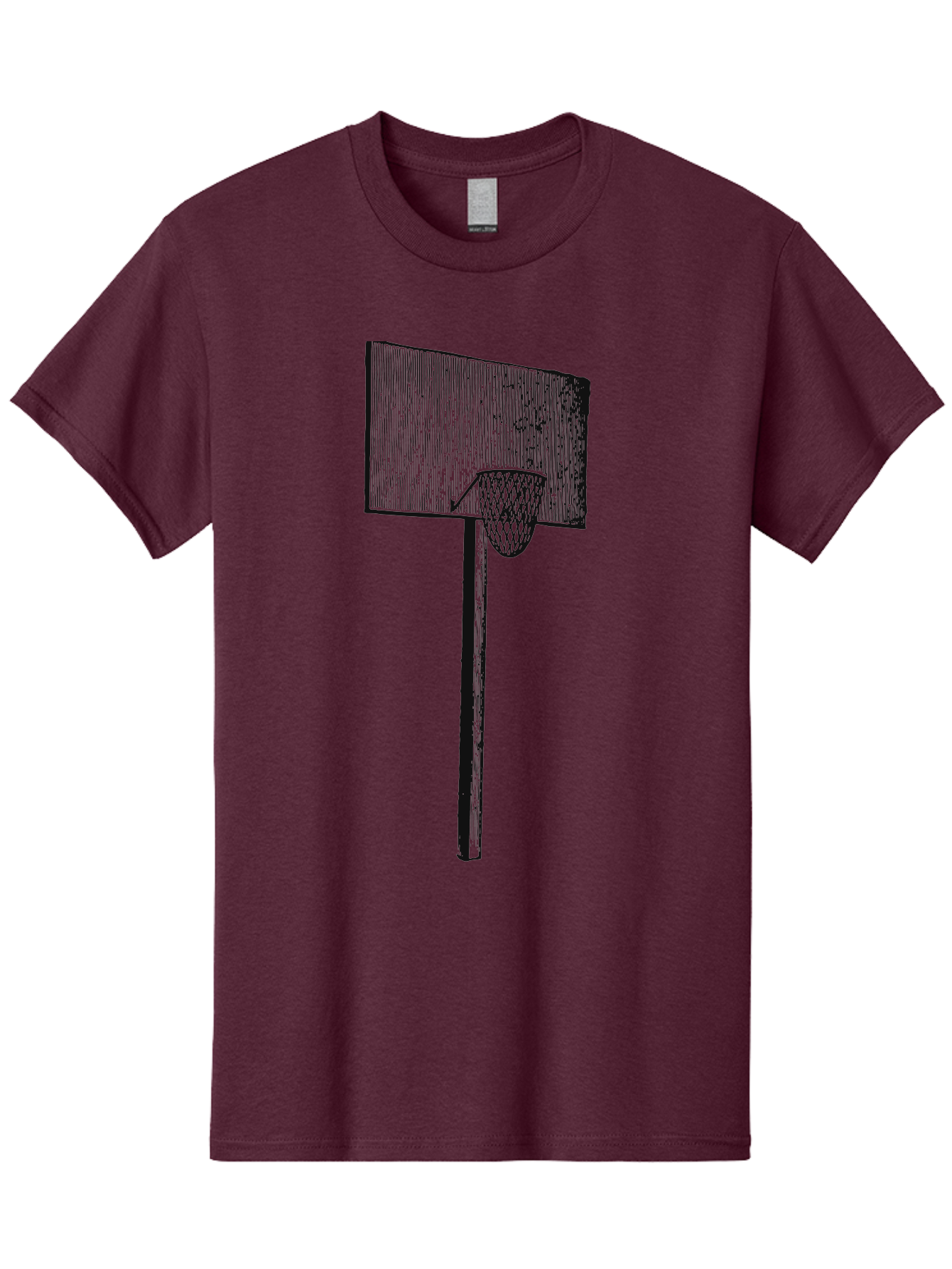 Basket Ball Roots Men'S Graphic Tee, 100% Cotton, Comfortable Casual Summer Wear, Machine Washable, Basketball Hoop, Worn Backboard, Netting, Outdoor Sports Equipment, Distressed Texture, Urban Recreation, Sports Facilities, Court Equipment, Aae127 17