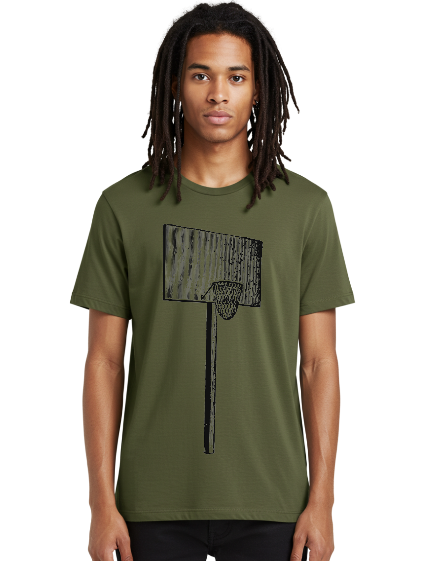 Basket Ball Roots Men'S Graphic Tee, 100% Cotton, Comfortable Casual Summer Wear, Machine Washable, Basketball Hoop, Worn Backboard, Netting, Outdoor Sports Equipment, Distressed Texture, Urban Recreation, Sports Facilities, Court Equipment, Aae127 26