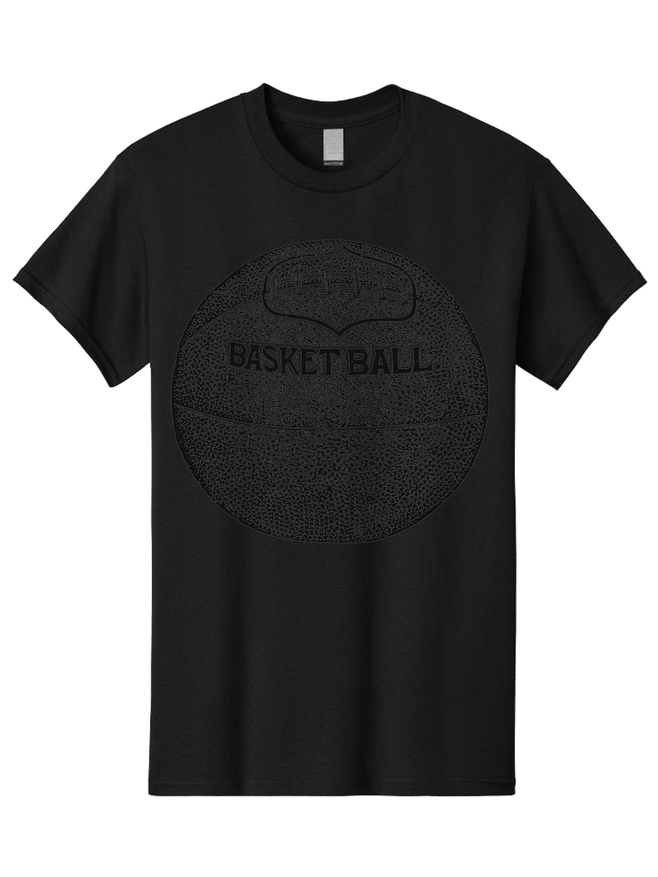 Basket Era Men'S Graphic Tee, 100% Cotton, Comfortable Casual Summer Wear, Machine Washable, Basketball Illustration, Sports Equipment, Black And Green, Textured Ball, Sports Graphic, Court Vision, Basketball Culture, Sports Art Aae128 15
