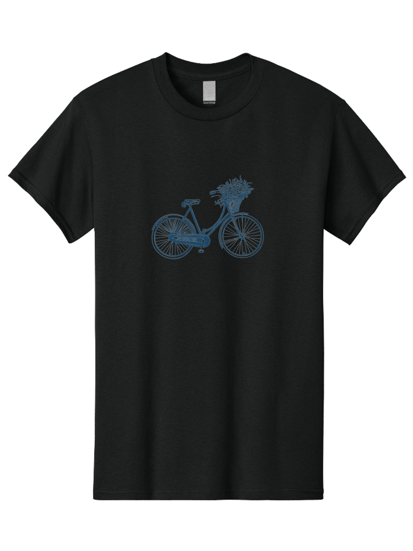 Bike-With-Flowers Men'S Graphic Tee, 100% Cotton, Comfortable Casual Summer Wear, Machine Washable, Vintage Bicycle, Floral Basket, Eco-Friendly Transportation, Sustainable Living, Outdoorsy Feel, Leisurely Ride, Cycling Culture, Aae139 23
