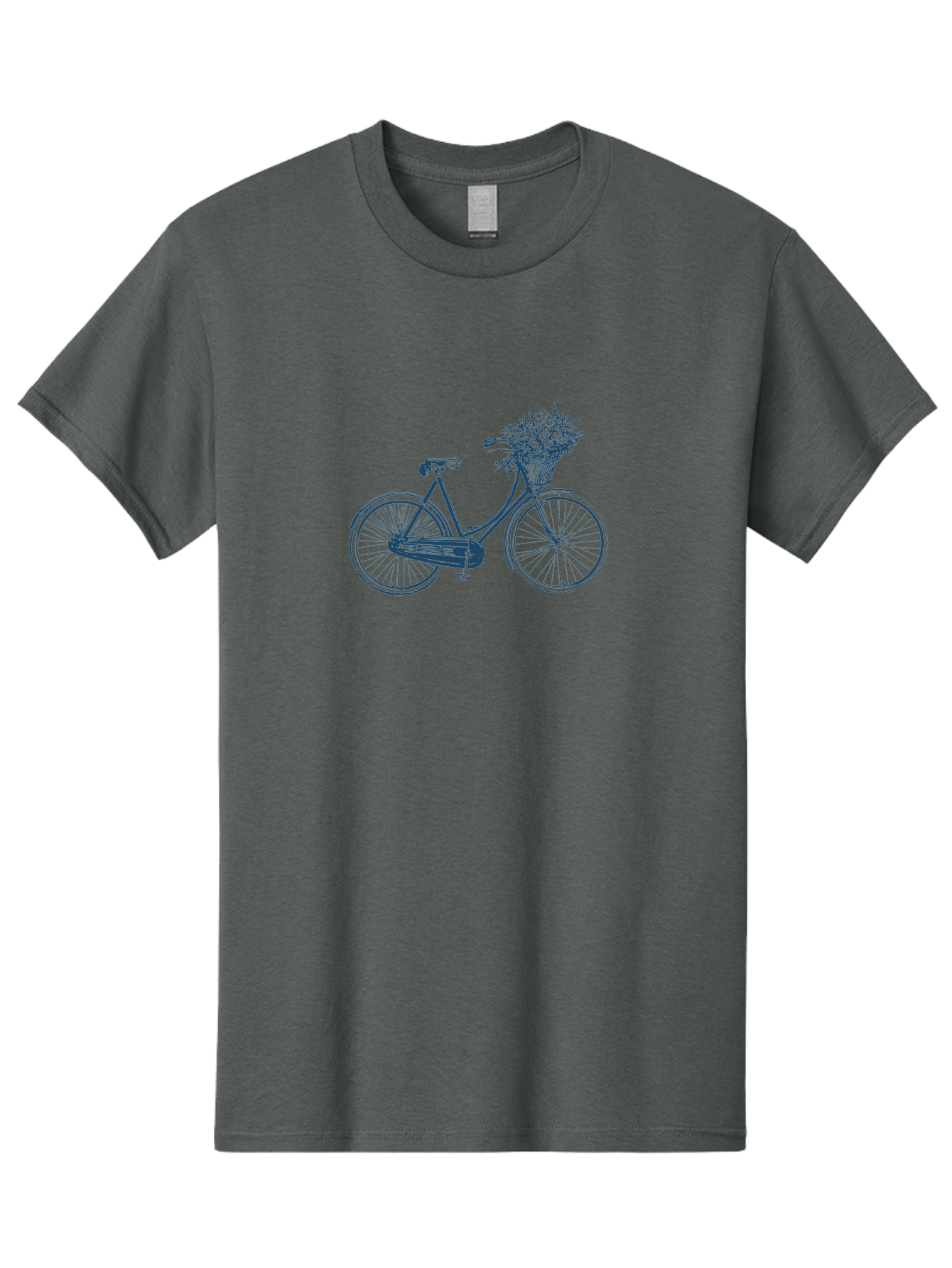 Bike-With-Flowers Men'S Graphic Tee, 100% Cotton, Comfortable Casual Summer Wear, Machine Washable, Vintage Bicycle, Floral Basket, Eco-Friendly Transportation, Sustainable Living, Outdoorsy Feel, Leisurely Ride, Cycling Culture, Aae139 9