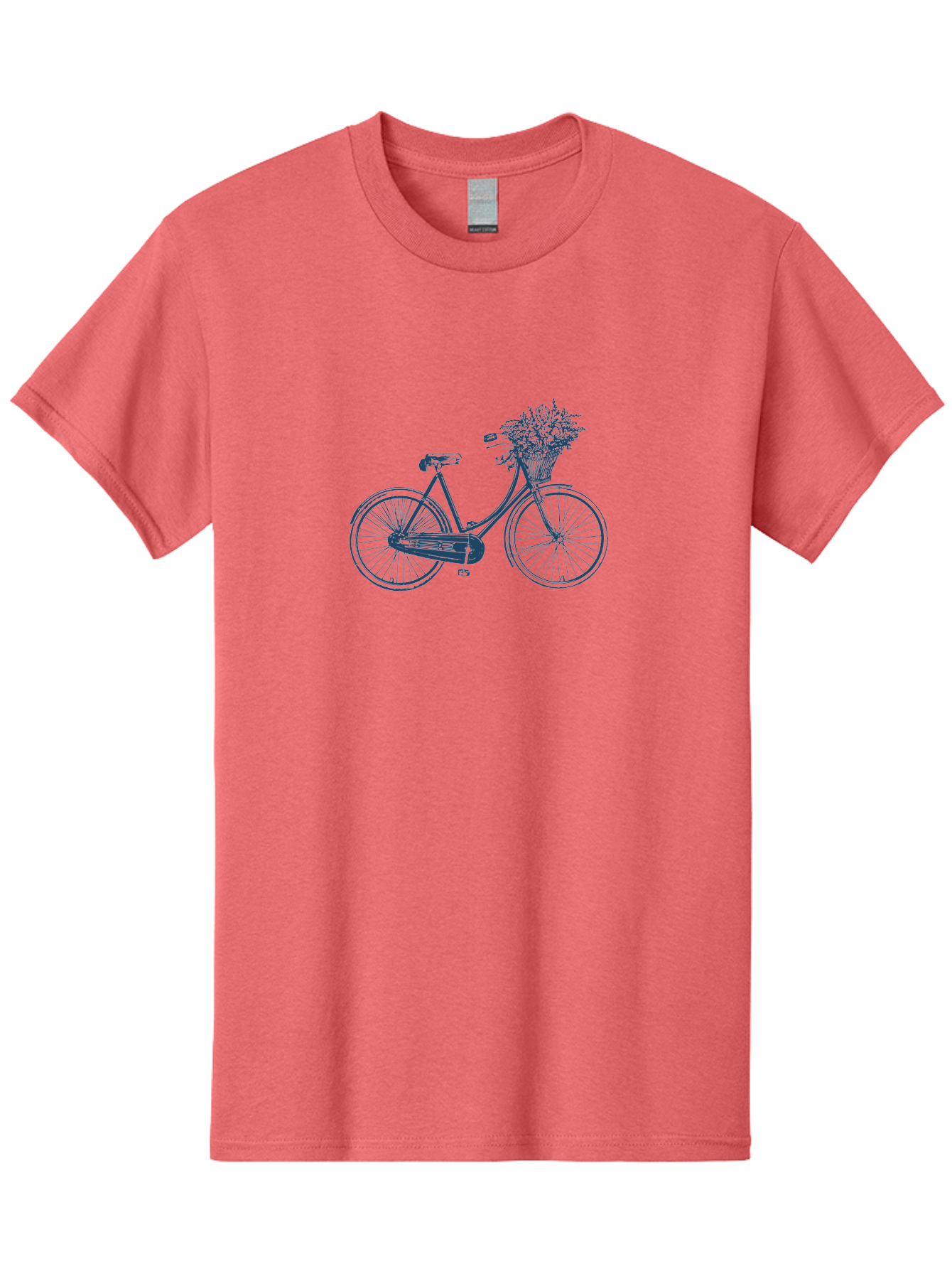 Bike-With-Flowers Men'S Graphic Tee, 100% Cotton, Comfortable Casual Summer Wear, Machine Washable, Vintage Bicycle, Floral Basket, Eco-Friendly Transportation, Sustainable Living, Outdoorsy Feel, Leisurely Ride, Cycling Culture, Aae139 11