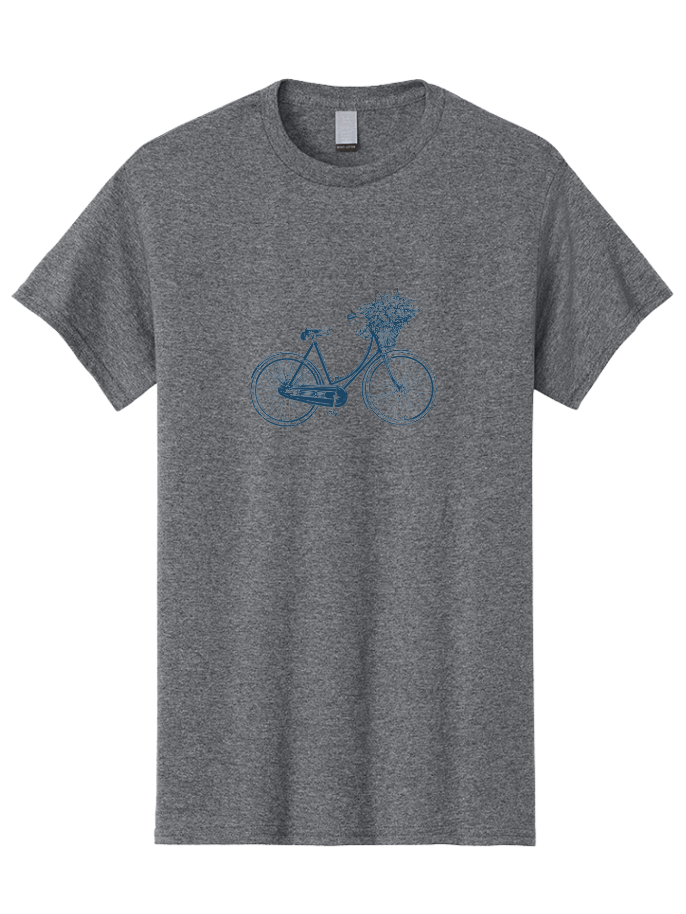 Bike-With-Flowers Men'S Graphic Tee, 100% Cotton, Comfortable Casual Summer Wear, Machine Washable, Vintage Bicycle, Floral Basket, Eco-Friendly Transportation, Sustainable Living, Outdoorsy Feel, Leisurely Ride, Cycling Culture, Aae139 7