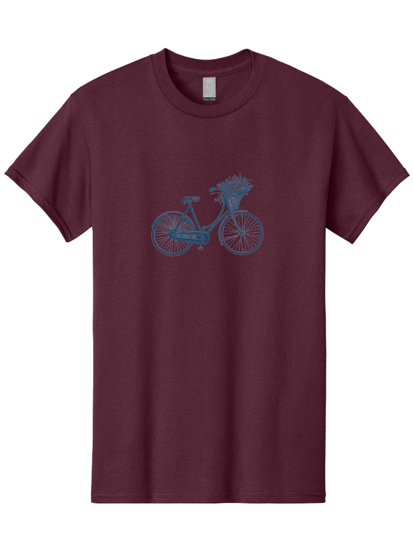 Bike-With-Flowers Men'S Graphic Tee, 100% Cotton, Comfortable Casual Summer Wear, Machine Washable, Vintage Bicycle, Floral Basket, Eco-Friendly Transportation, Sustainable Living, Outdoorsy Feel, Leisurely Ride, Cycling Culture, Aae139 15
