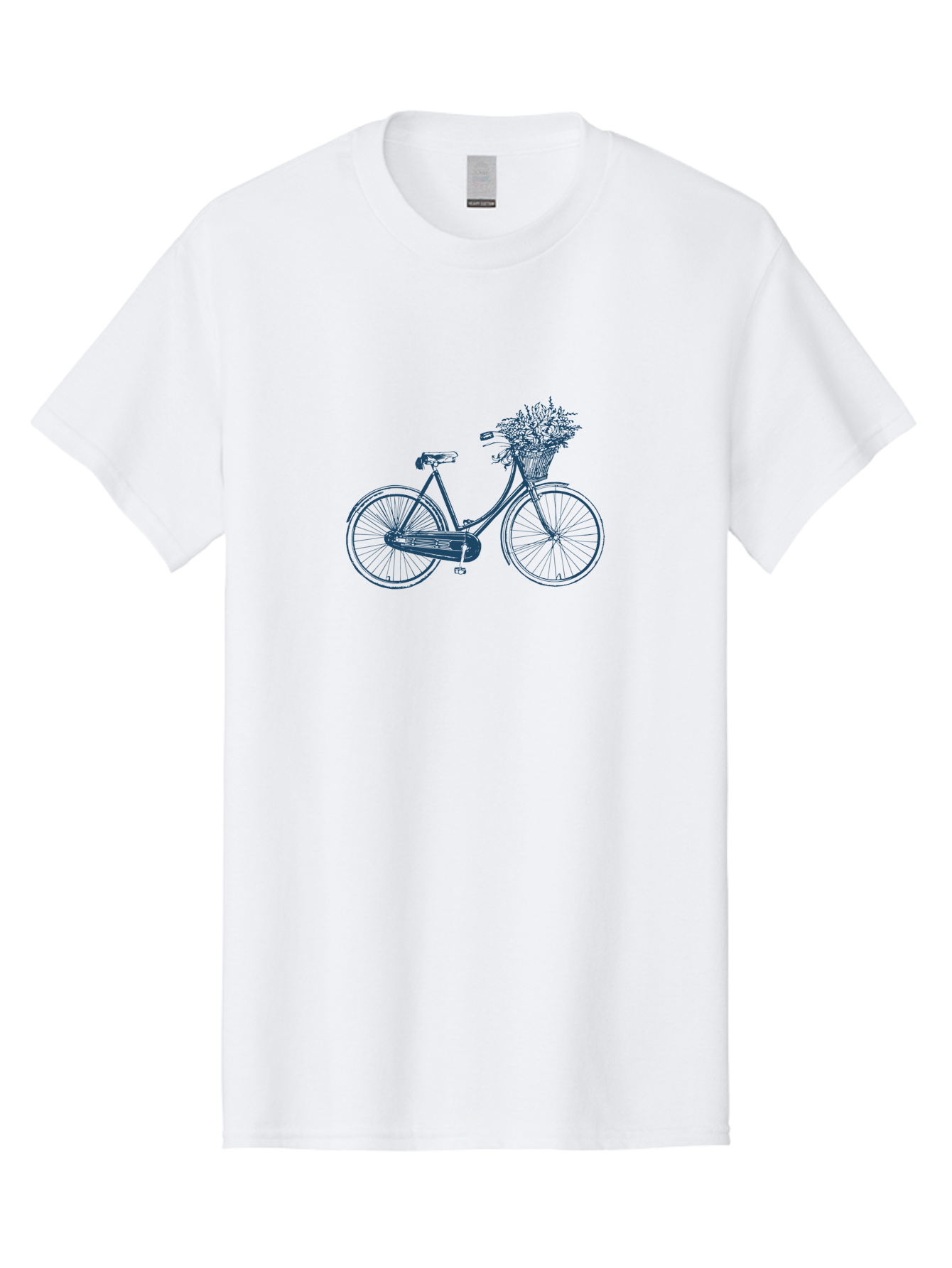 Bike-With-Flowers Men'S Graphic Tee, 100% Cotton, Comfortable Casual Summer Wear, Machine Washable, Vintage Bicycle, Floral Basket, Eco-Friendly Transportation, Sustainable Living, Outdoorsy Feel, Leisurely Ride, Cycling Culture, Aae139 27