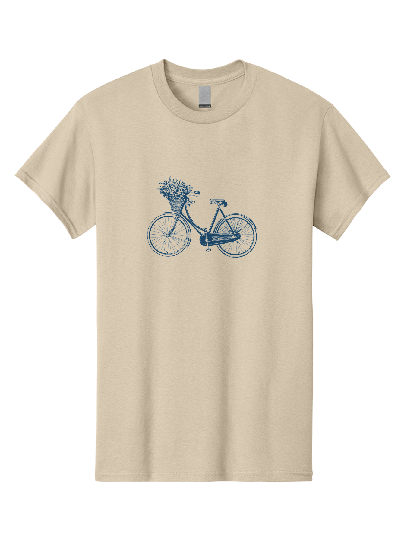 Bike-With-Flowers 2 Men'S Graphic Tee, 100% Cotton, Comfortable Casual Summer Wear, Machine Washable, Vintage Bicycle, Bicycle With Flowers, Lavender Bouquet, Wicker Basket, Eco-Friendly Transportation, Cycling Culture, Nostalgic Ride, Aae140 11