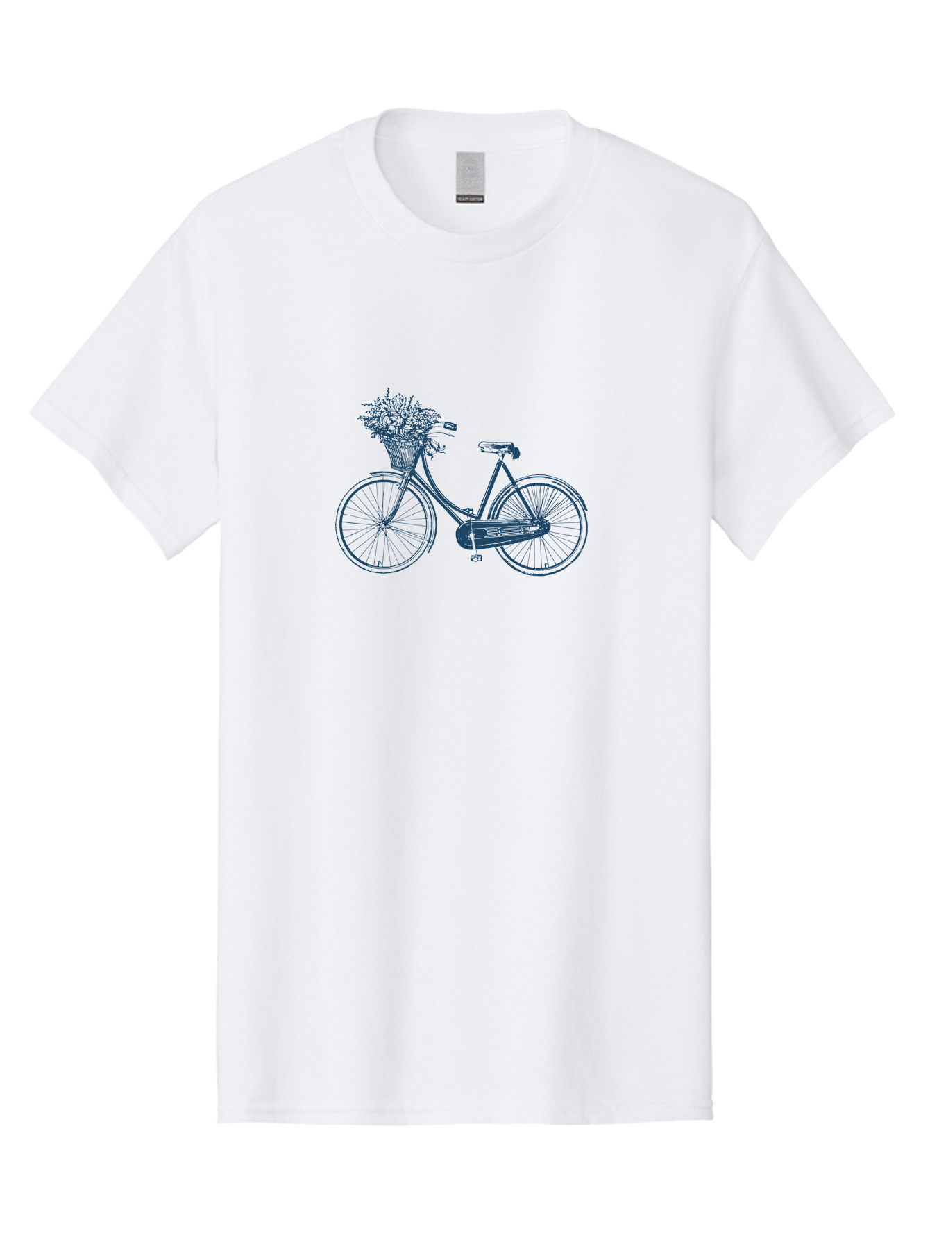 Bike-With-Flowers 2 Men'S Graphic Tee, 100% Cotton, Comfortable Casual Summer Wear, Machine Washable, Vintage Bicycle, Bicycle With Flowers, Lavender Bouquet, Wicker Basket, Eco-Friendly Transportation, Cycling Culture, Nostalgic Ride, Aae140 5