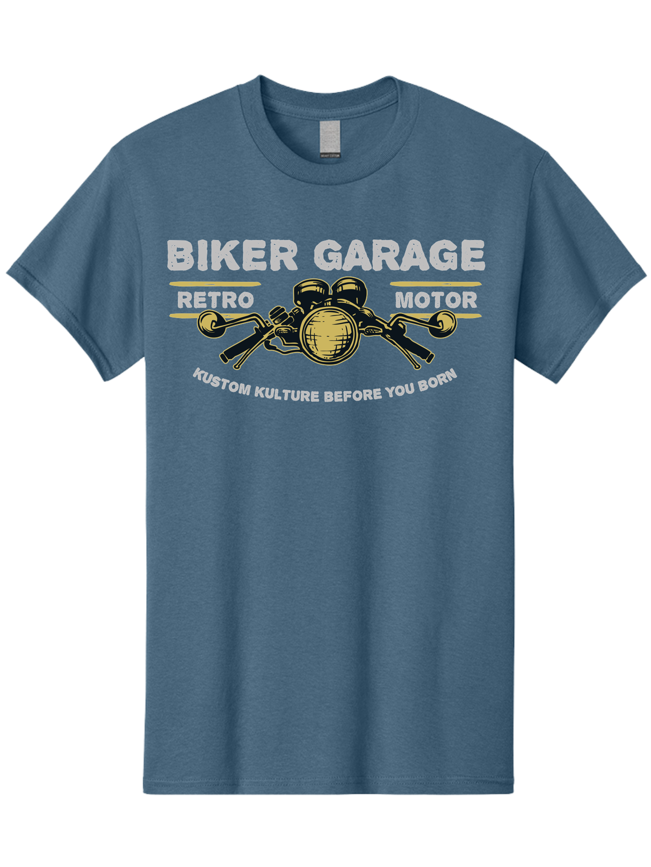 Biker Garage Men'S Graphic Tee, 100% Cotton, Comfortable Casual Summer Wear, Machine Washable, Vintage Motorcycle Illustration, Biker Culture, Retro Motorbike Design, Kustom Kulture, Biker Garage, Motorcycle Enthusiasts, Custom Bike Art Aae141 15