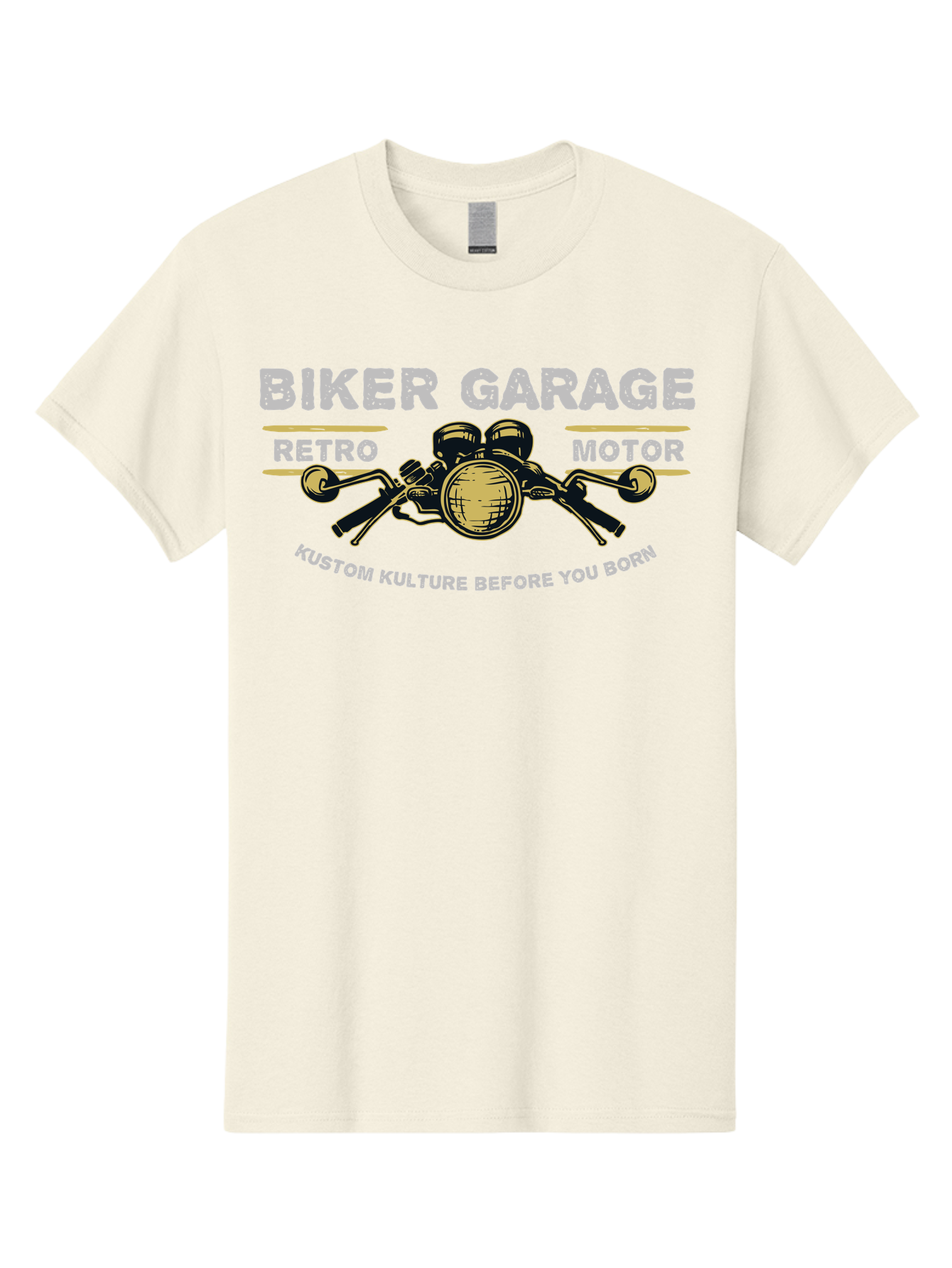 Biker Garage Men'S Graphic Tee, 100% Cotton, Comfortable Casual Summer Wear, Machine Washable, Vintage Motorcycle Illustration, Biker Culture, Retro Motorbike Design, Kustom Kulture, Biker Garage, Motorcycle Enthusiasts, Custom Bike Art Aae141 19