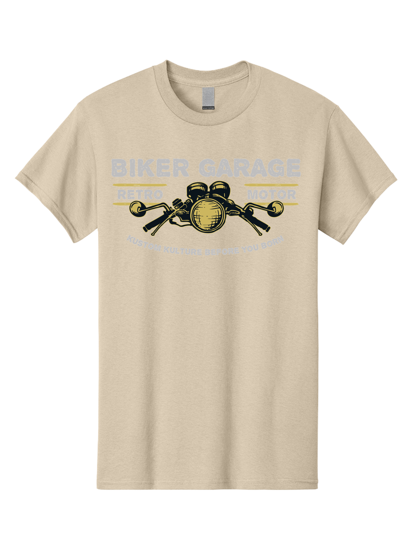 Biker Garage Men'S Graphic Tee, 100% Cotton, Comfortable Casual Summer Wear, Machine Washable, Vintage Motorcycle Illustration, Biker Culture, Retro Motorbike Design, Kustom Kulture, Biker Garage, Motorcycle Enthusiasts, Custom Bike Art Aae141 21