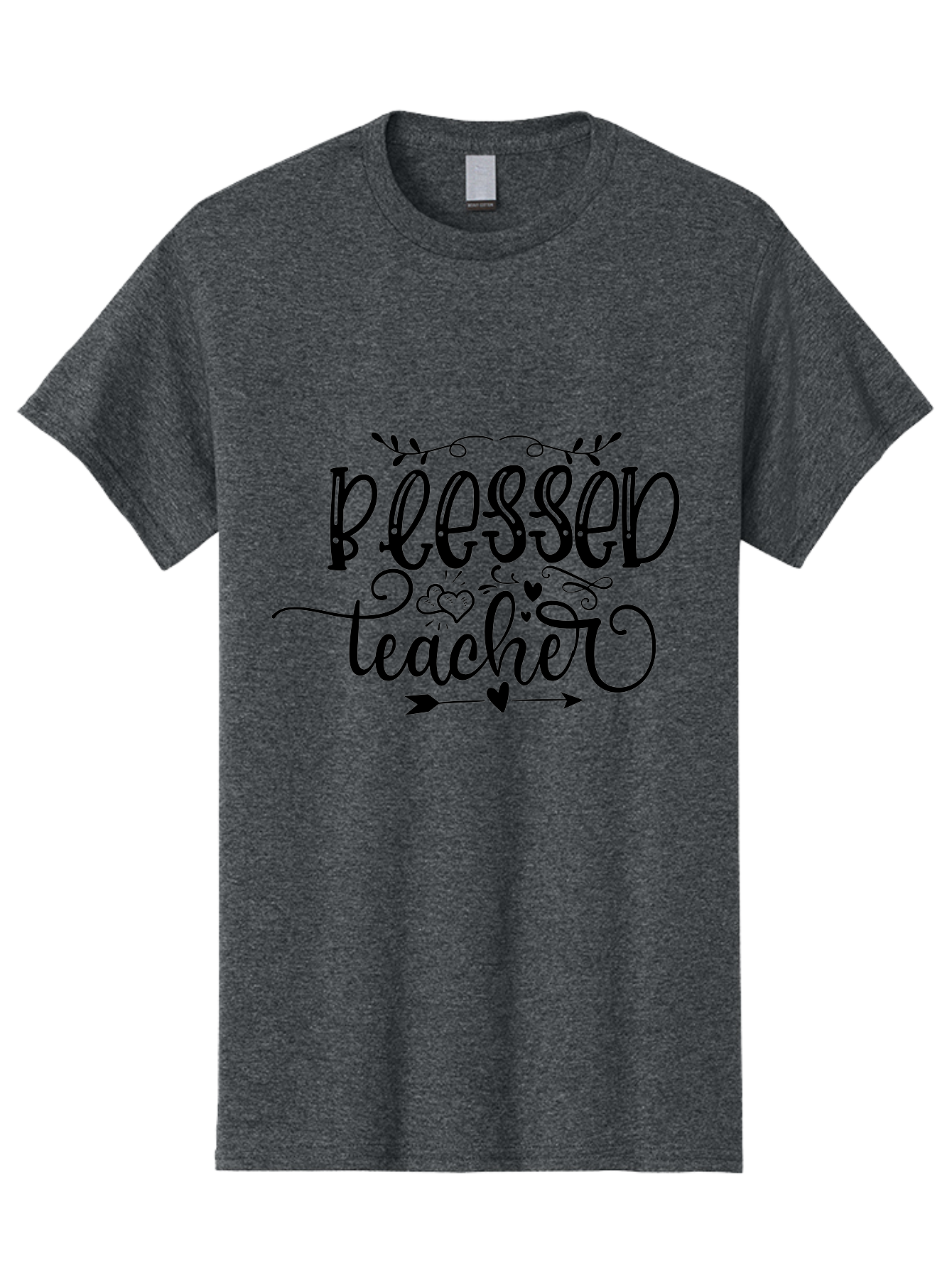 Blessed Teacher Men'S Graphic Tee, 100% Cotton, Comfortable Casual Summer Wear, Machine Washable, Teacher Appreciation, Inspirational Quotes, Heartfelt Messages, Loving Teachers, Gratitude, Black Typography, Elegant Design, Heartwarming, Aae147 19