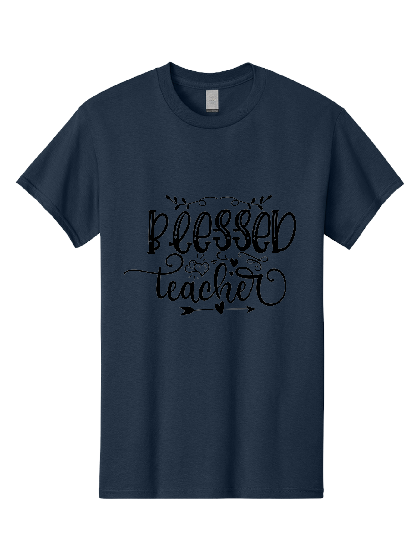 Blessed Teacher Men'S Graphic Tee, 100% Cotton, Comfortable Casual Summer Wear, Machine Washable, Teacher Appreciation, Inspirational Quotes, Heartfelt Messages, Loving Teachers, Gratitude, Black Typography, Elegant Design, Heartwarming, Aae147 9