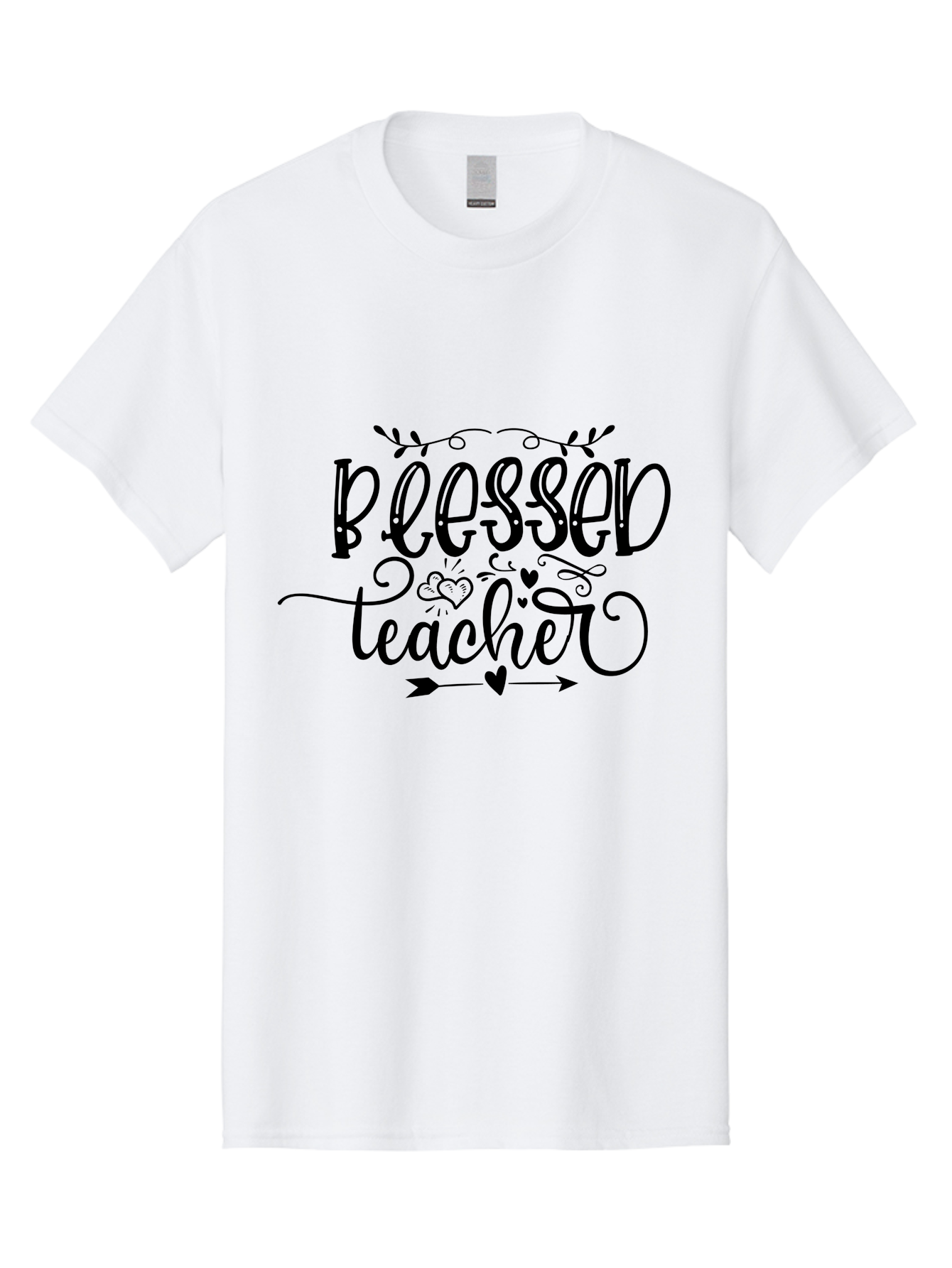 Blessed Teacher Men'S Graphic Tee, 100% Cotton, Comfortable Casual Summer Wear, Machine Washable, Teacher Appreciation, Inspirational Quotes, Heartfelt Messages, Loving Teachers, Gratitude, Black Typography, Elegant Design, Heartwarming, Aae147 25