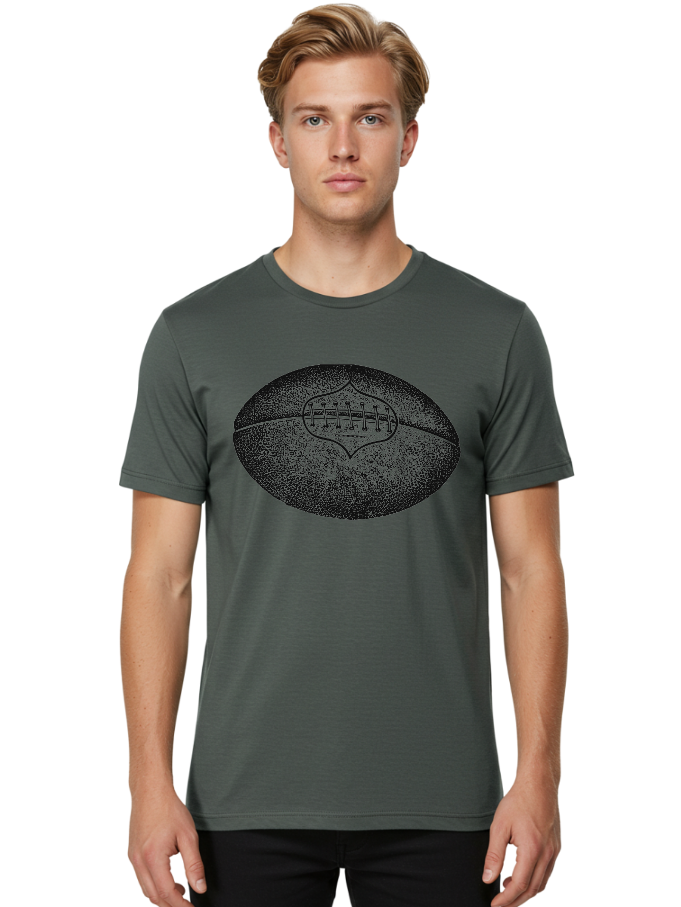 Blitz Ball Men'S Graphic Tee, 100% Cotton, Comfortable Casual Summer Wear, Machine Washable, Stippled American Football, Sports Equipment, Football Texture, Athletic Gear, Team Sports, Competitive Play, Gridiron Football Aae148 24