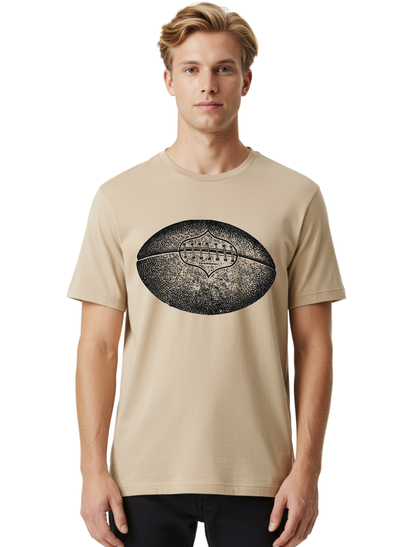 Blitz Ball Men'S Graphic Tee, 100% Cotton, Comfortable Casual Summer Wear, Machine Washable, Stippled American Football, Sports Equipment, Football Texture, Athletic Gear, Team Sports, Competitive Play, Gridiron Football Aae148 10