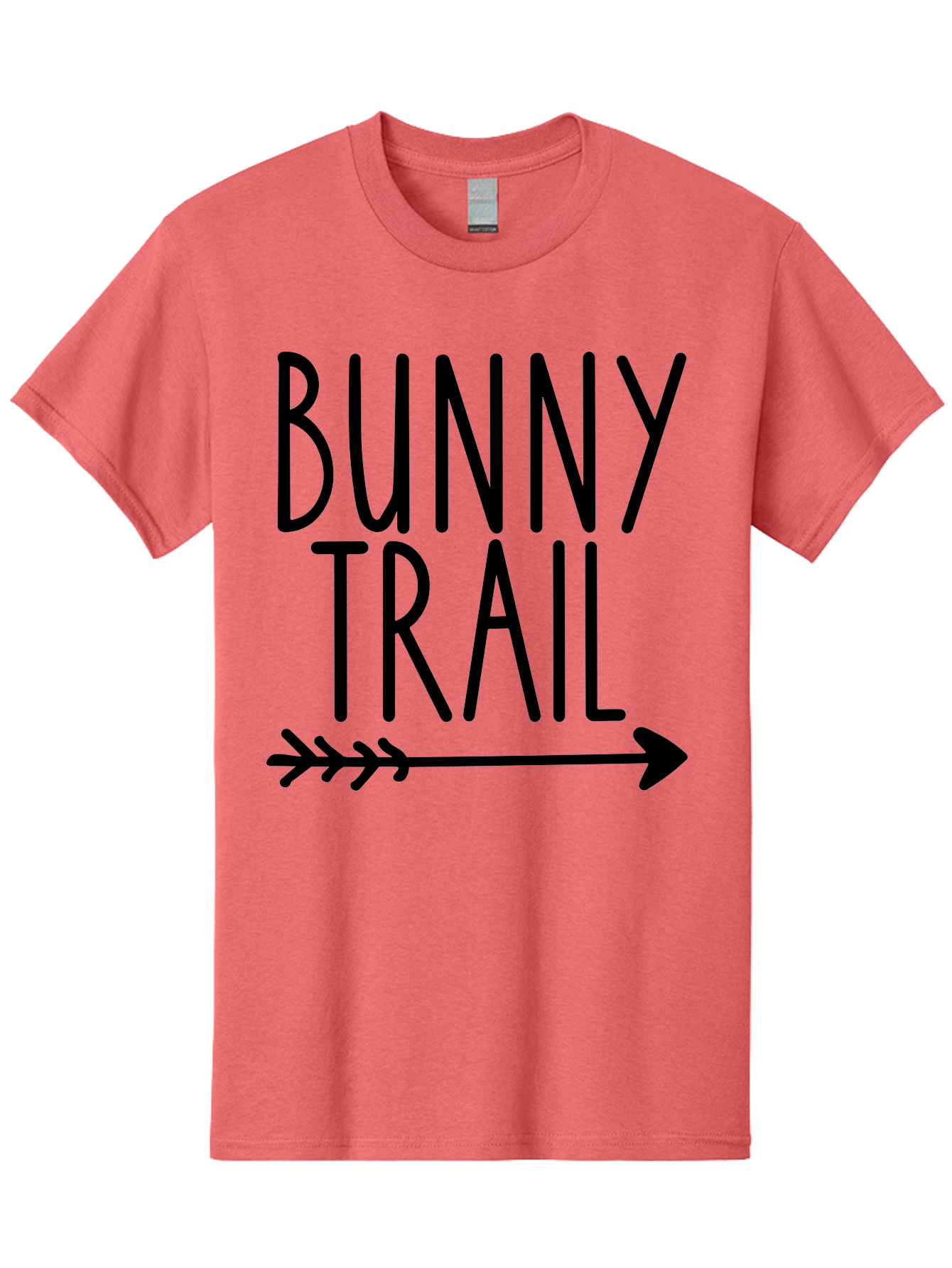 Bunny Trail This Way Men'S Graphic Tee, 100% Cotton, Comfortable Casual Summer Wear, Machine Washable, Bunny Trail, Arrow Graphic, Directional Signage, Playful Design, Whimsical Theme, Black Text, Bold Font, Graphic Illustration, Easter Theme, Aae162 5
