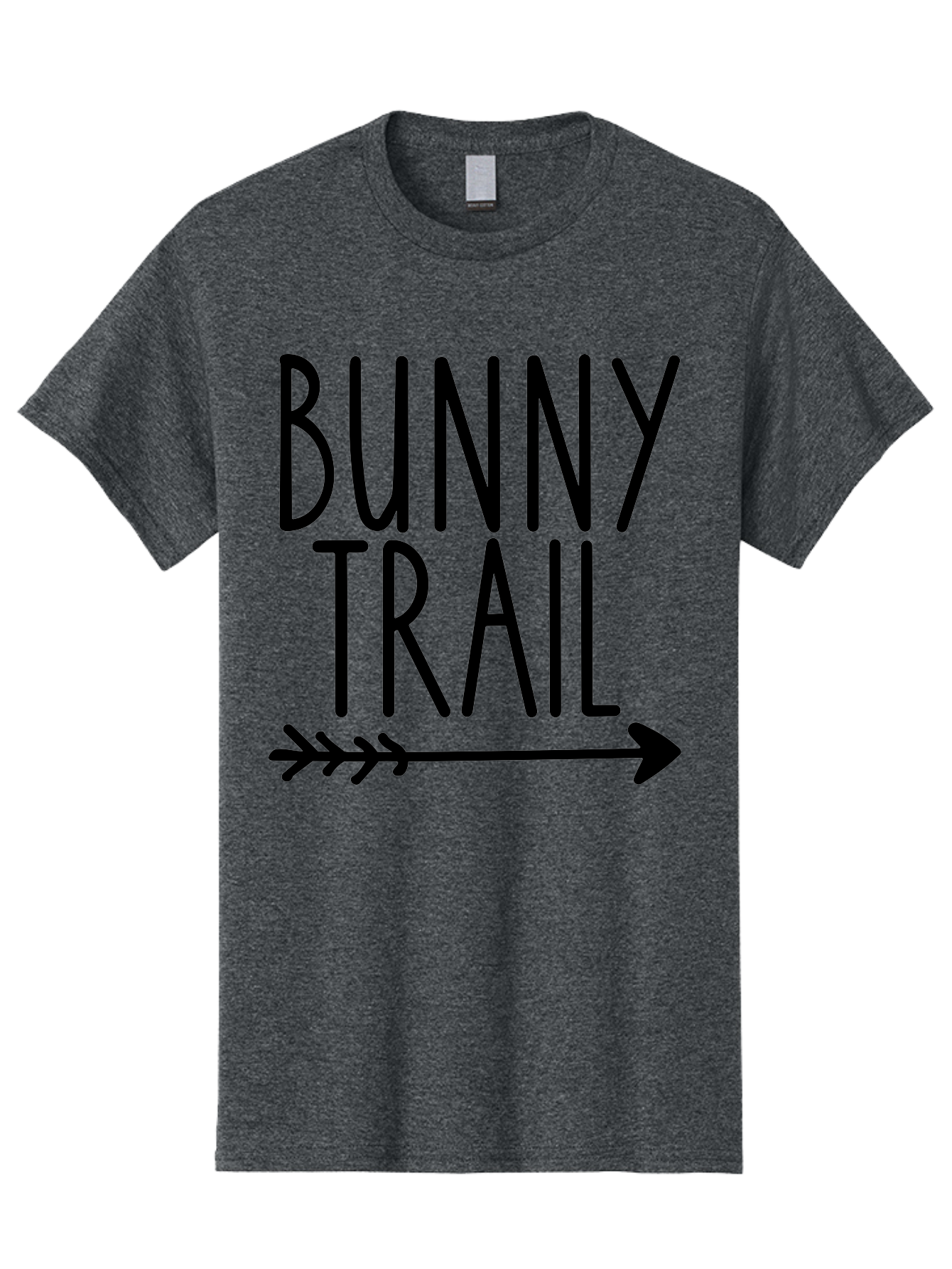 Bunny Trail This Way Men'S Graphic Tee, 100% Cotton, Comfortable Casual Summer Wear, Machine Washable, Bunny Trail, Arrow Graphic, Directional Signage, Playful Design, Whimsical Theme, Black Text, Bold Font, Graphic Illustration, Easter Theme, Aae162 1