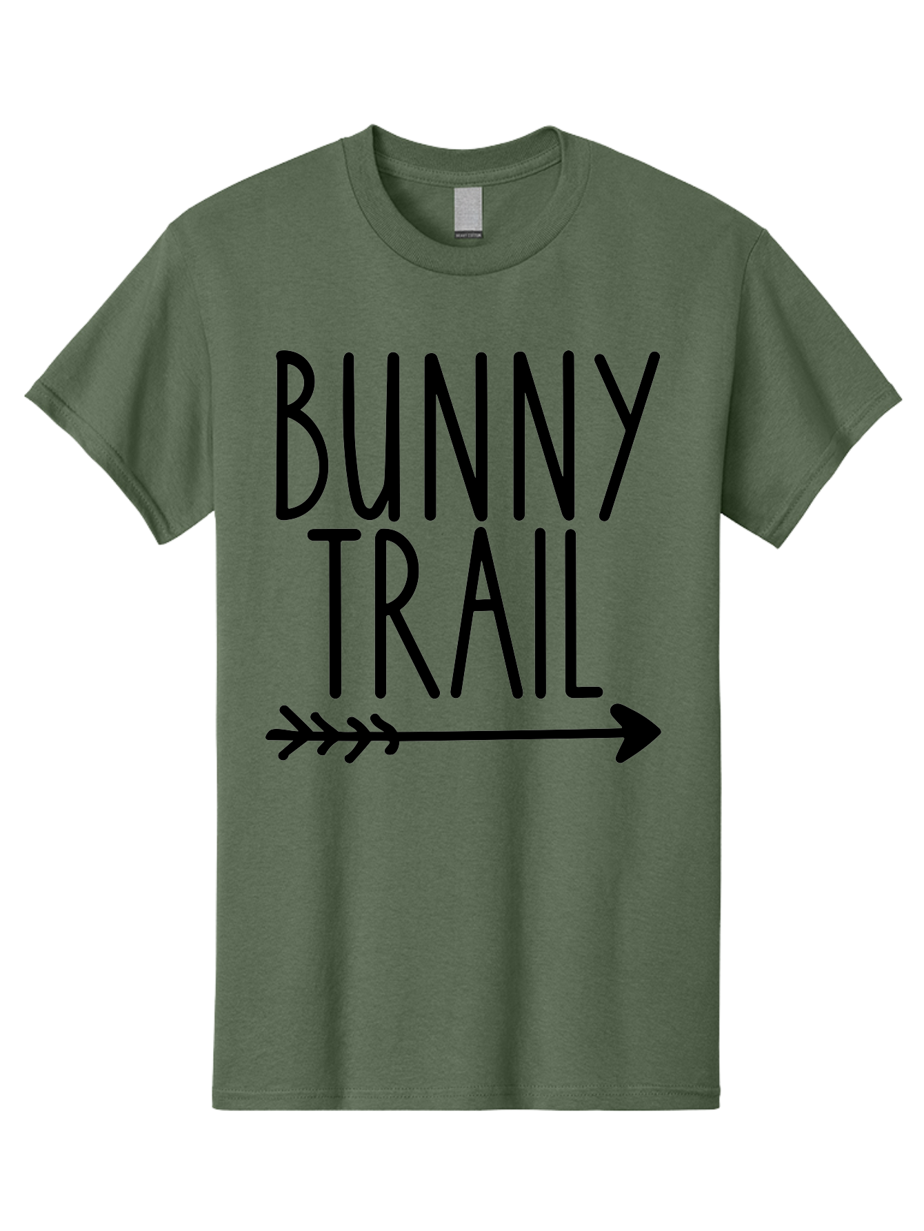 Bunny Trail This Way Men'S Graphic Tee, 100% Cotton, Comfortable Casual Summer Wear, Machine Washable, Bunny Trail, Arrow Graphic, Directional Signage, Playful Design, Whimsical Theme, Black Text, Bold Font, Graphic Illustration, Easter Theme, Aae162 19