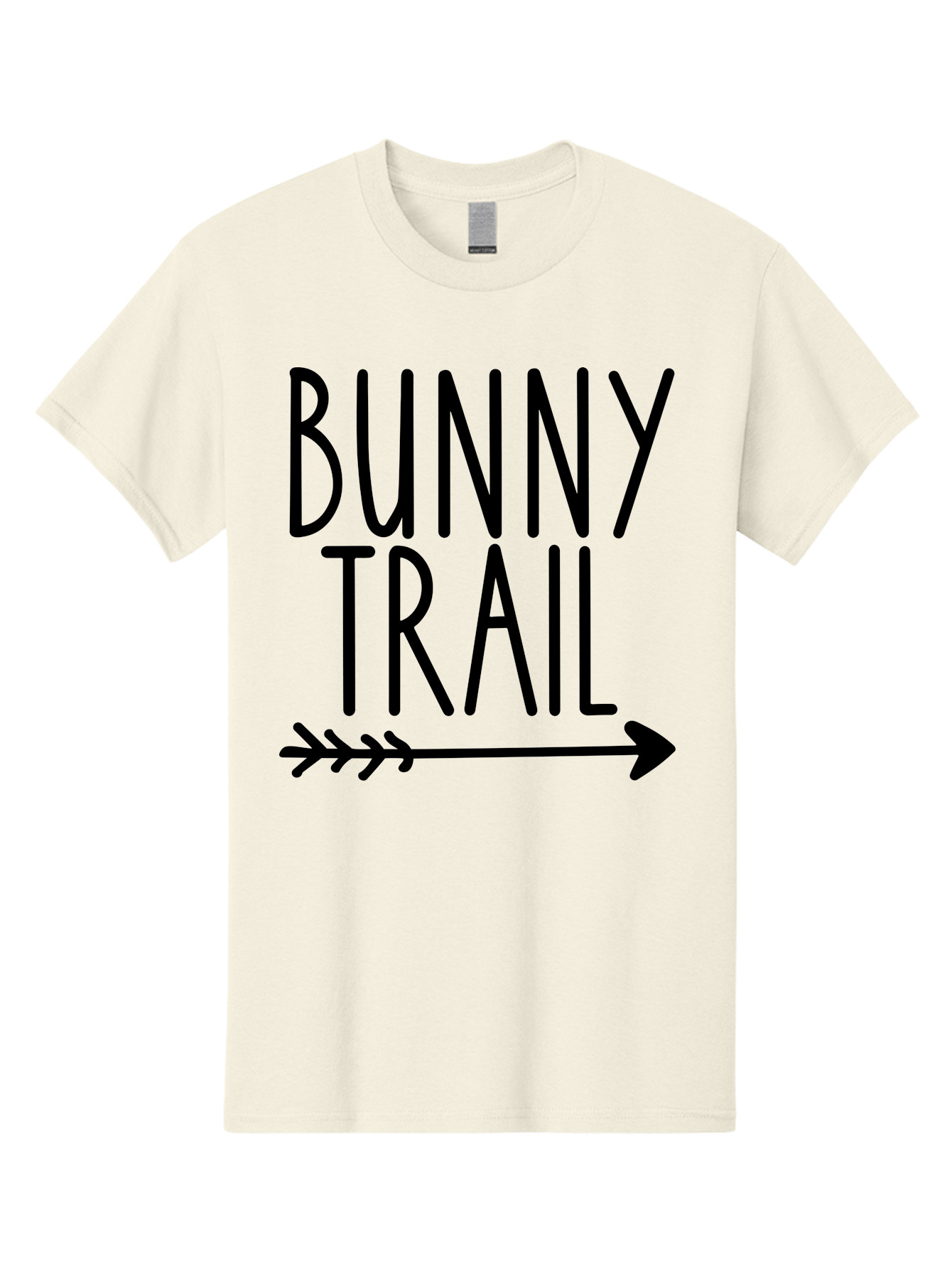 Bunny Trail This Way Men'S Graphic Tee, 100% Cotton, Comfortable Casual Summer Wear, Machine Washable, Bunny Trail, Arrow Graphic, Directional Signage, Playful Design, Whimsical Theme, Black Text, Bold Font, Graphic Illustration, Easter Theme, Aae162 25