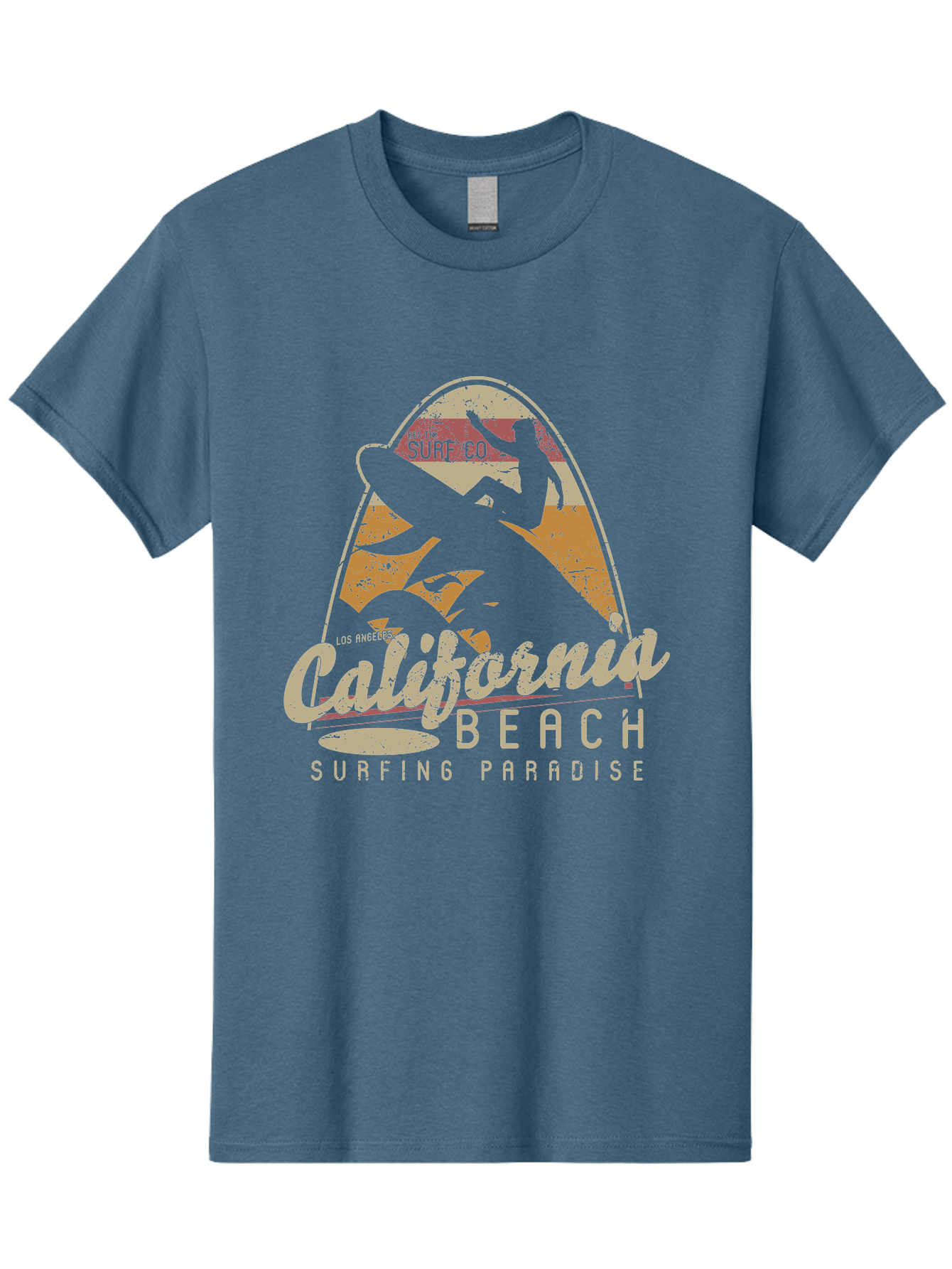 California Beach Surfing Paradise Men'S Graphic Tee, 100% Cotton, Comfortable Casual Summer Wear, Machine Washable, Surfer Riding Wave, California Beach Scene, Surfing Culture, Beach Lifestyle, Surfboard Graphic, Coastal Vibes, Paradise Found, Aae166 11