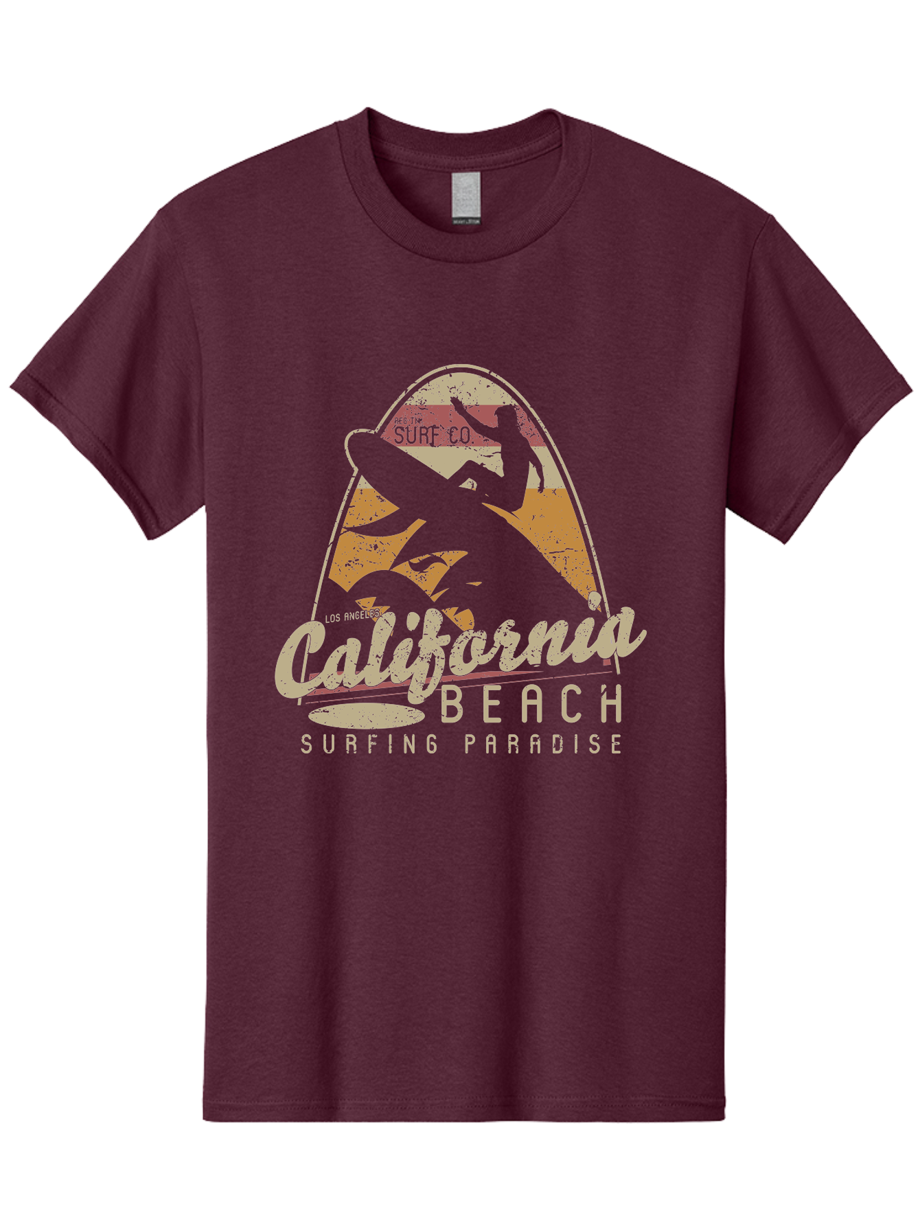 California Beach Surfing Paradise Men'S Graphic Tee, 100% Cotton, Comfortable Casual Summer Wear, Machine Washable, Surfer Riding Wave, California Beach Scene, Surfing Culture, Beach Lifestyle, Surfboard Graphic, Coastal Vibes, Paradise Found, Aae166 27