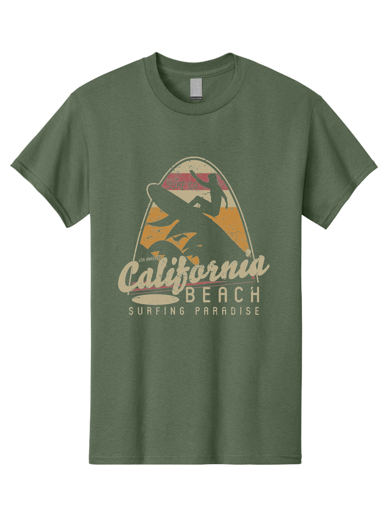 California Beach Surfing Paradise Men'S Graphic Tee, 100% Cotton, Comfortable Casual Summer Wear, Machine Washable, Surfer Riding Wave, California Beach Scene, Surfing Culture, Beach Lifestyle, Surfboard Graphic, Coastal Vibes, Paradise Found, Aae166 15